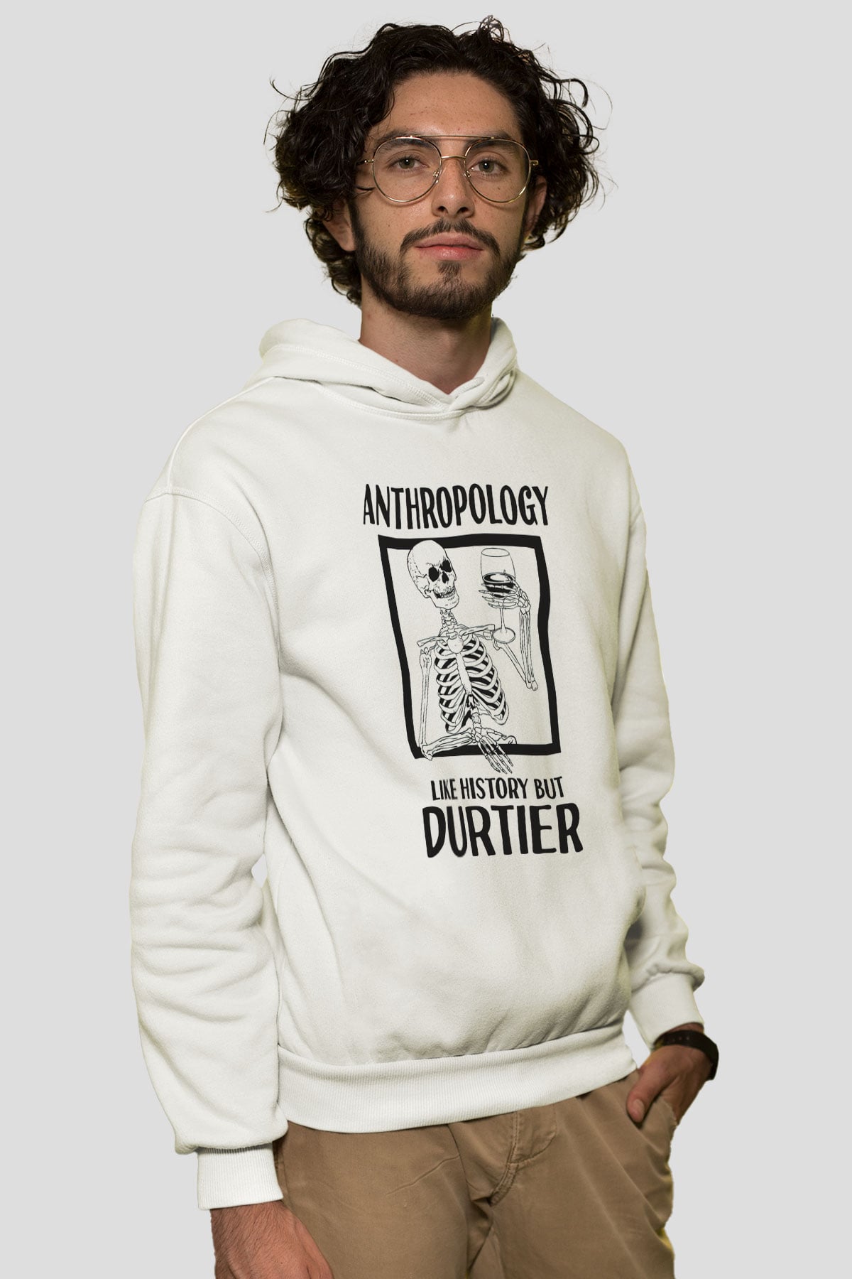 Antropolog Beyaz Unisex Kapüşonlu Sweatshirt