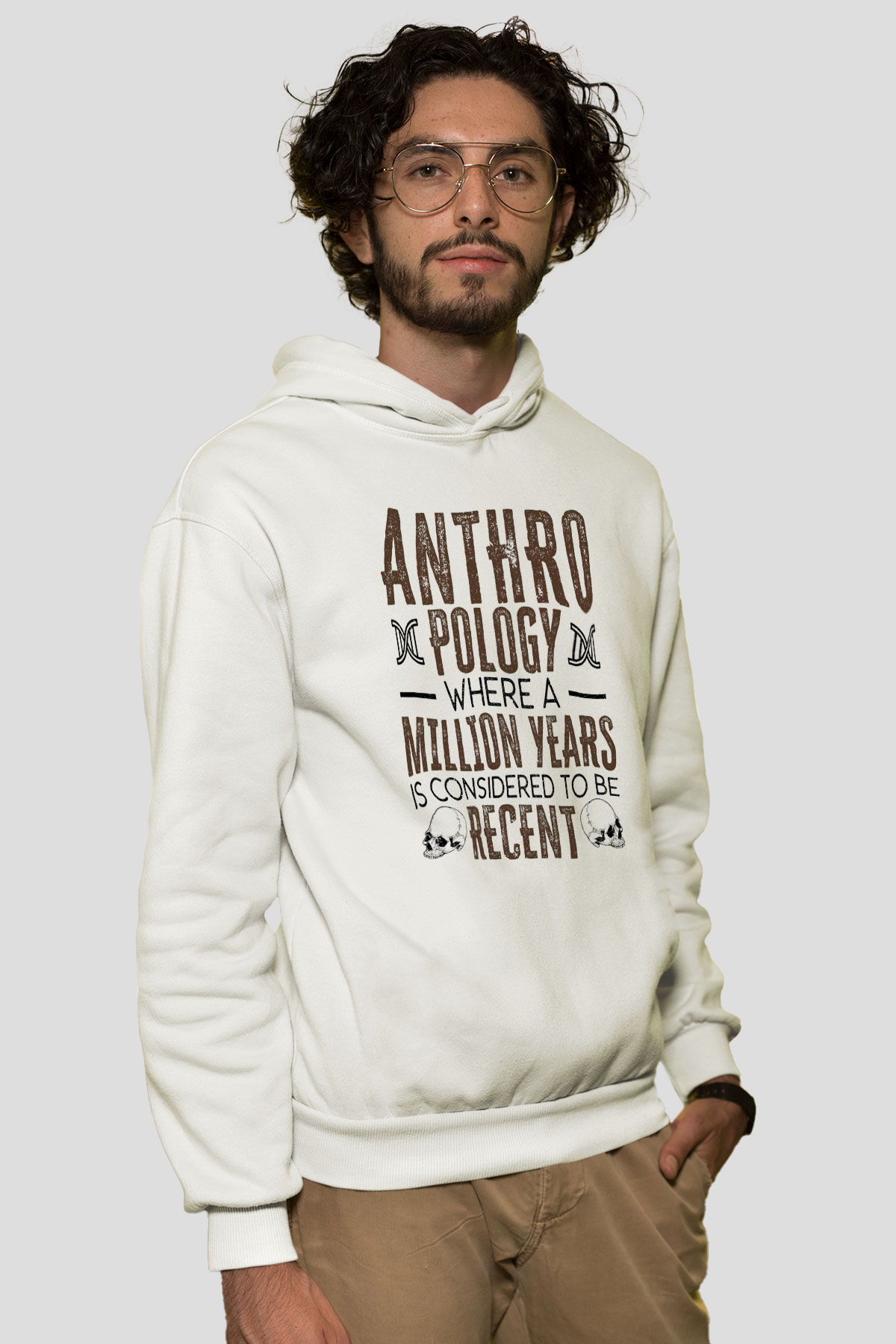 Antropolog Beyaz Unisex Kapüşonlu Sweatshirt
