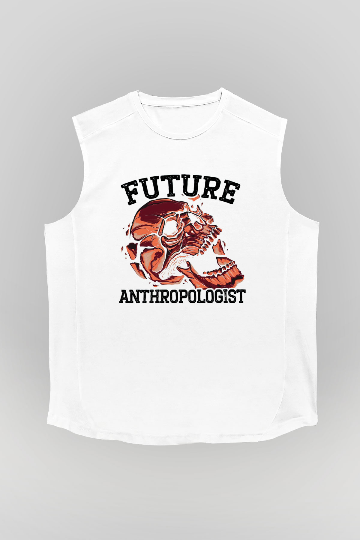 Antropolog Beyaz Unisex Kolsuz Tişört