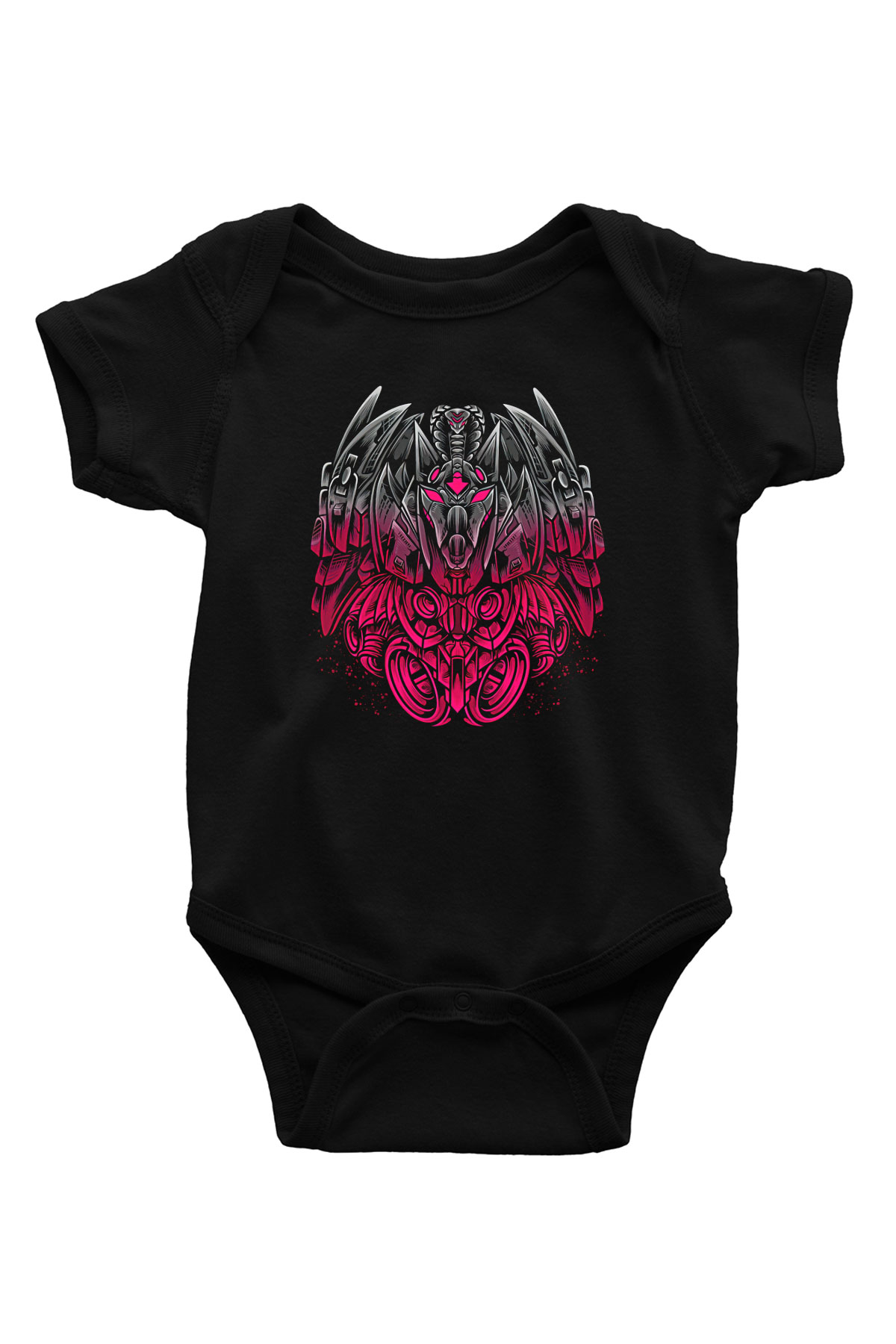 Anubis Baskılı Unisex Siyah Bebek Body - Zıbın