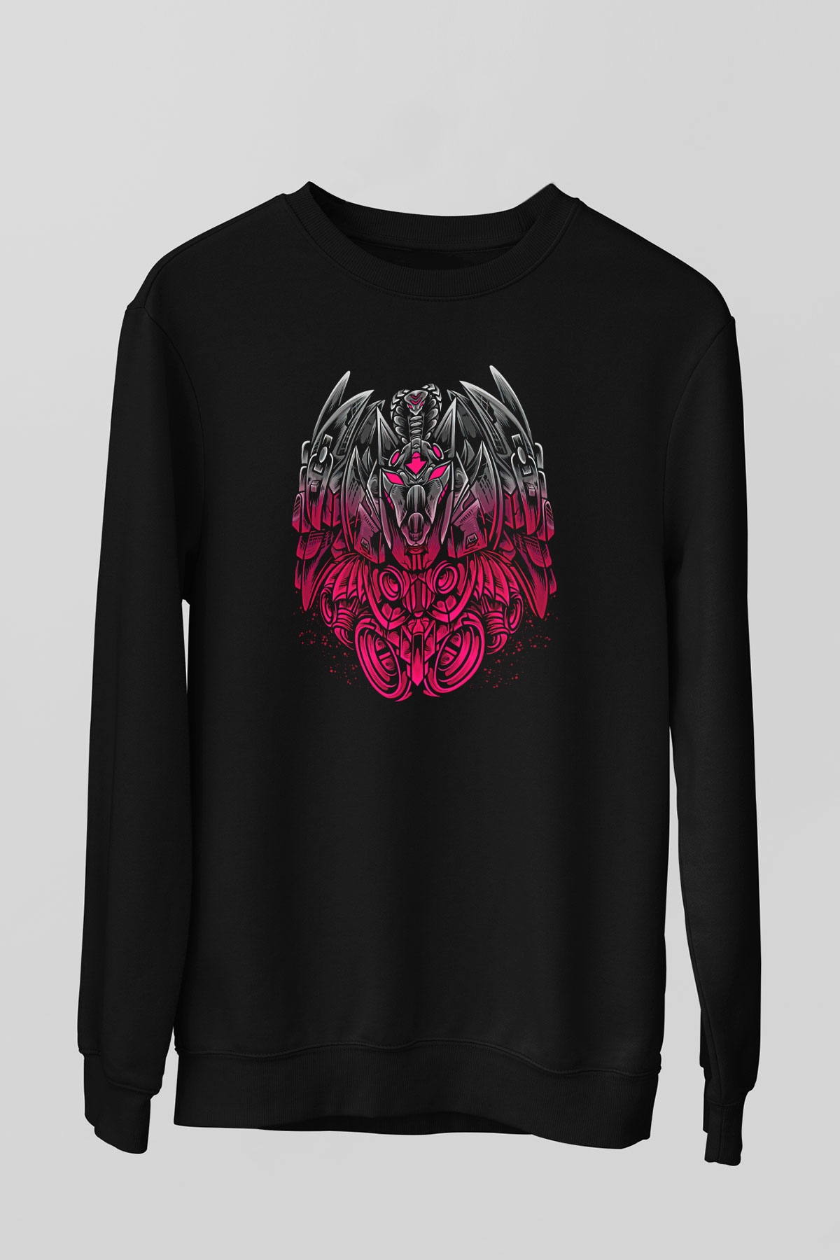 Anubis Baskılı Unisex Siyah Sweatshirt