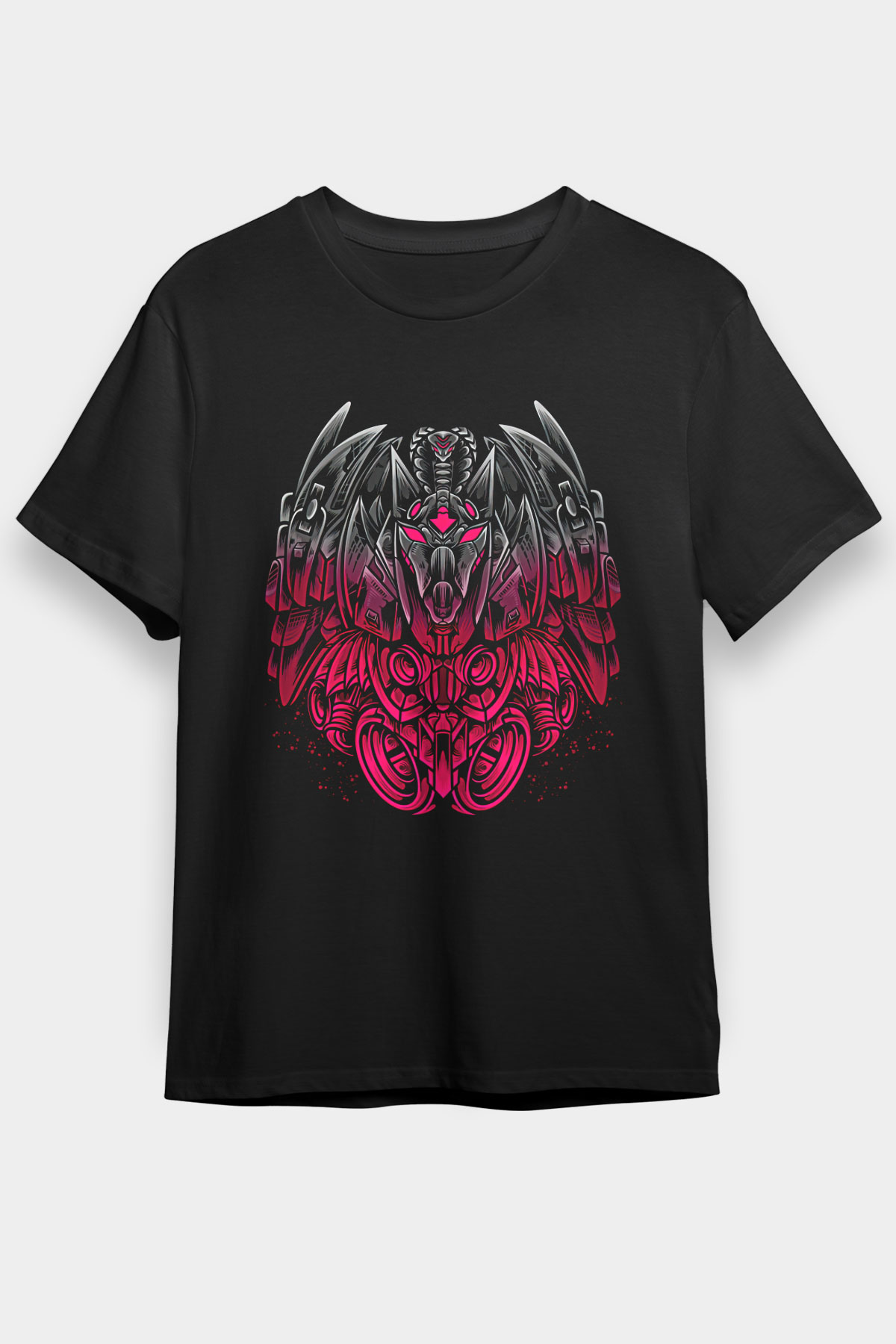 Anubis Baskılı Unisex Siyah Tişört - Tshirt