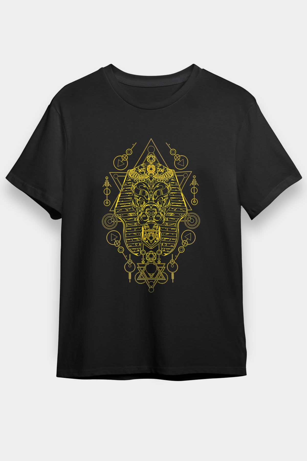 Anubis Baskılı Unisex Siyah Tişört - Tshirt