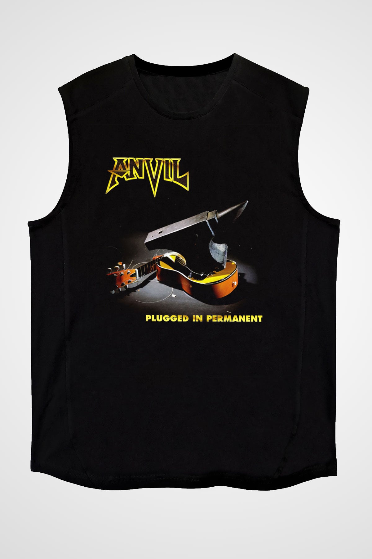 Anvil Siyah Unisex Kolsuz Tişört