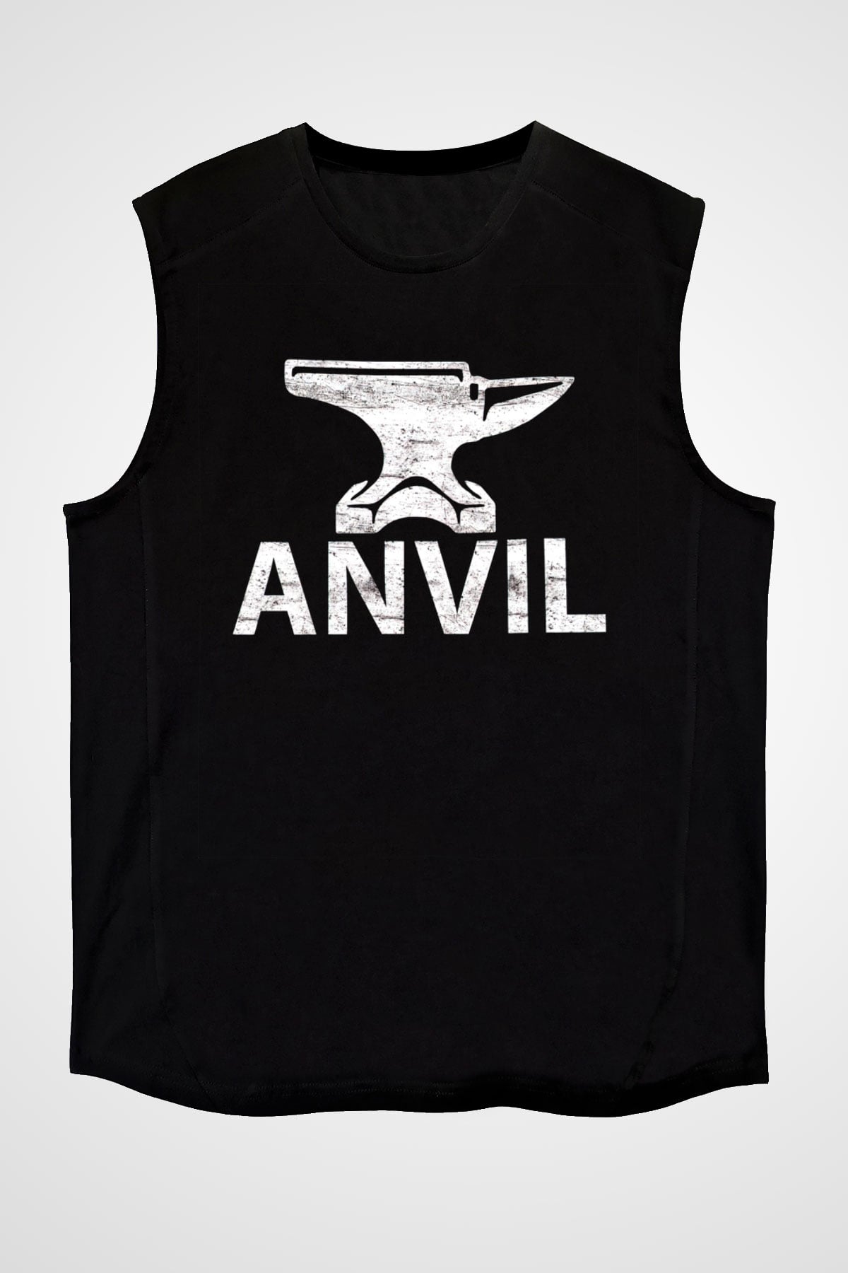 Anvil Siyah Unisex Kolsuz Tişört