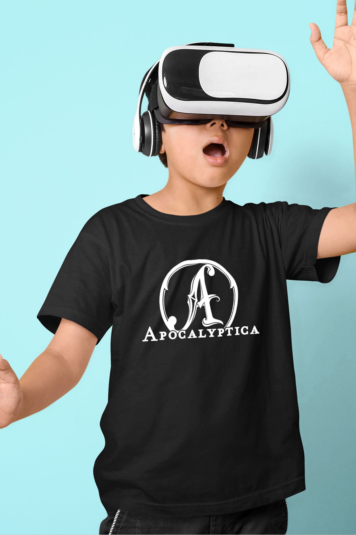 Apocalyptica Baskılı Siyah Unisex Çocuk Tişört