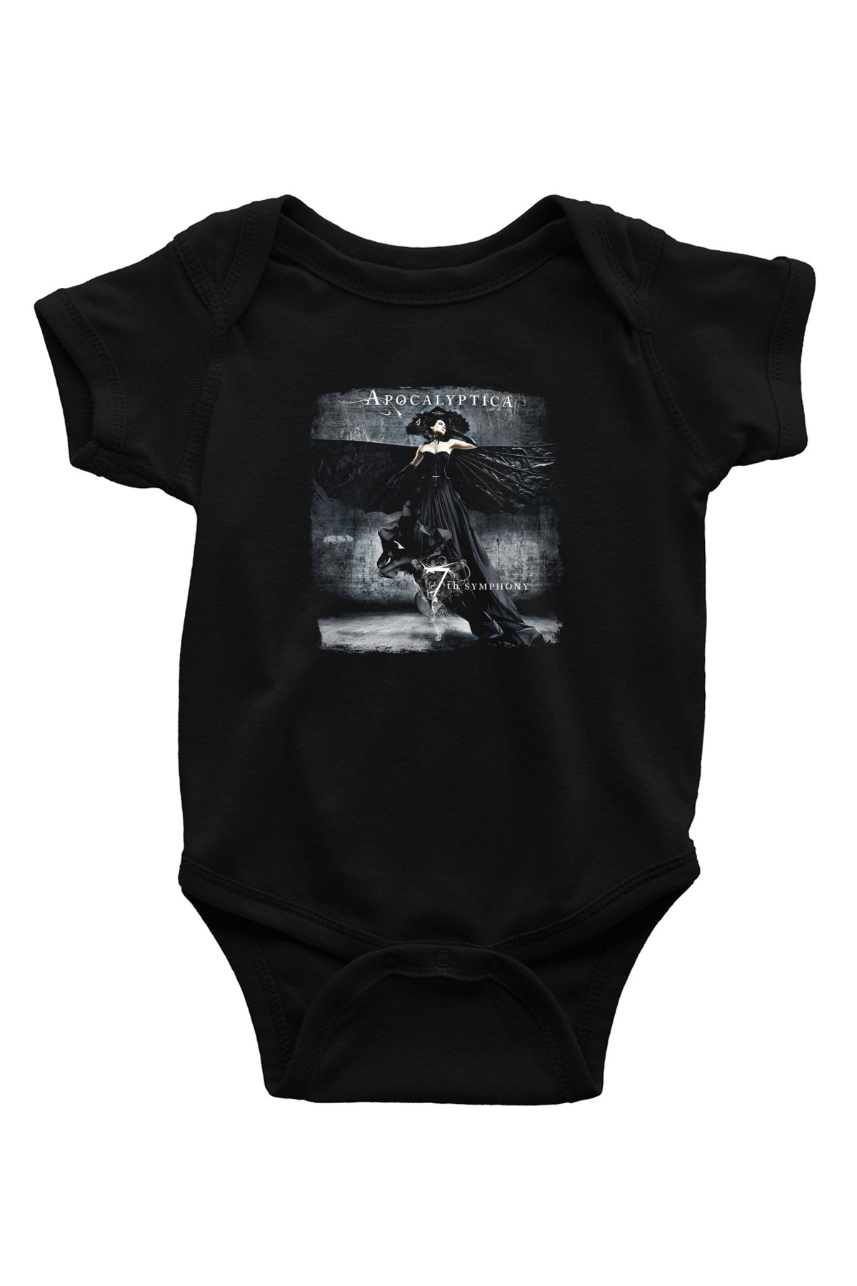 Apocalyptica Baskılı Unisex Siyah Bebek Body - Zıbın