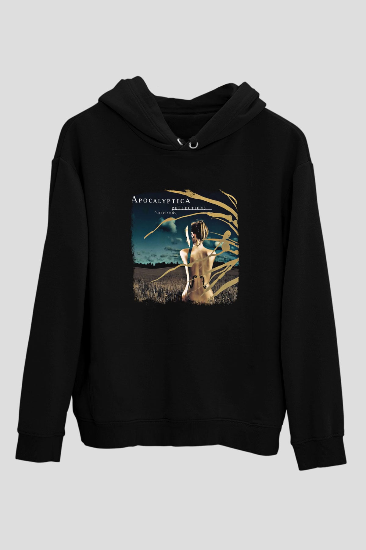 Apocalyptica Baskılı Unisex Siyah Hoodie