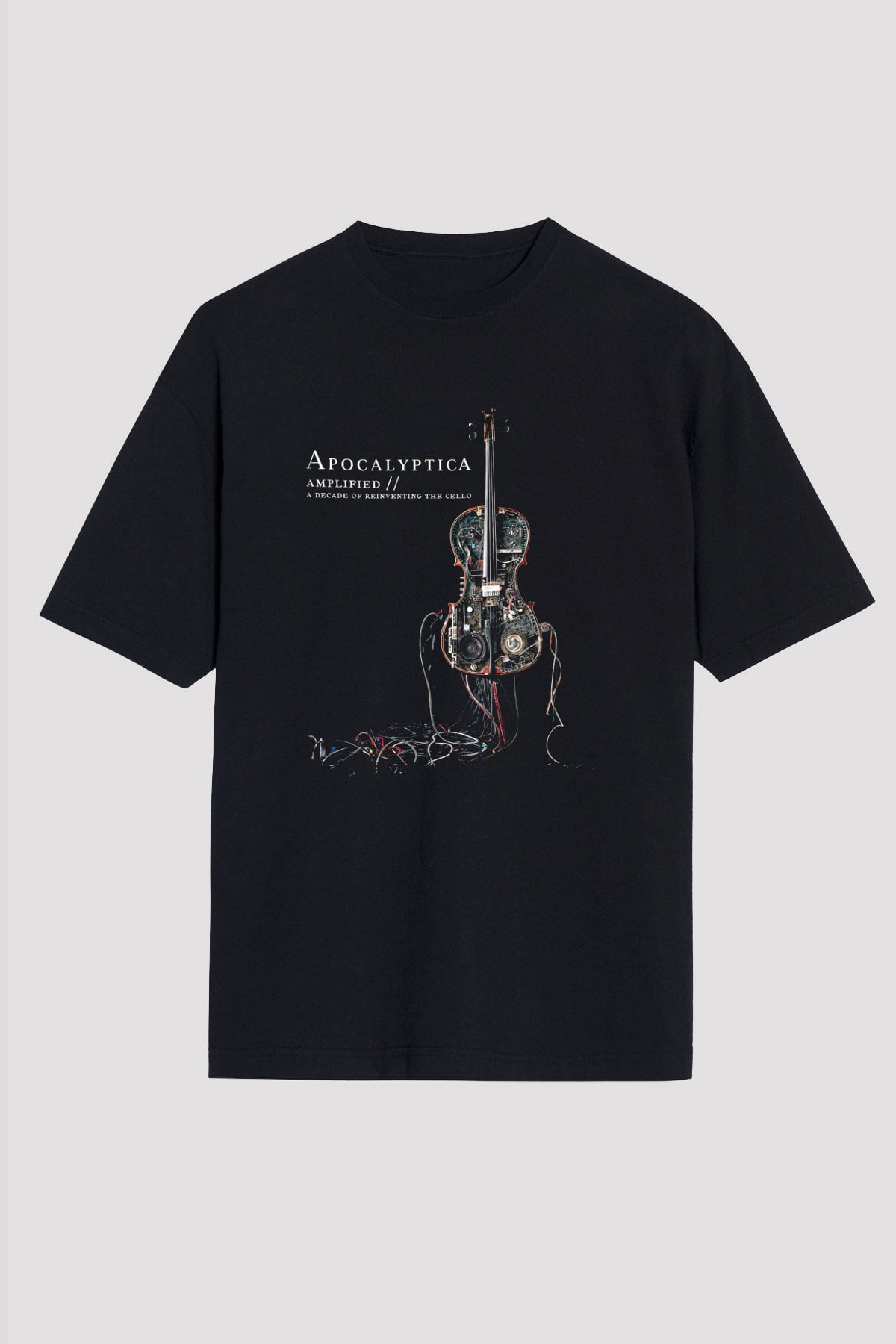 Apocalyptica Baskılı Unisex Siyah Oversize Tişört