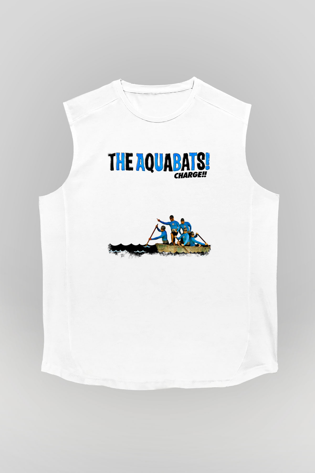 Aquabats Baskılı Unisex Beyaz Kolsuz Tişört