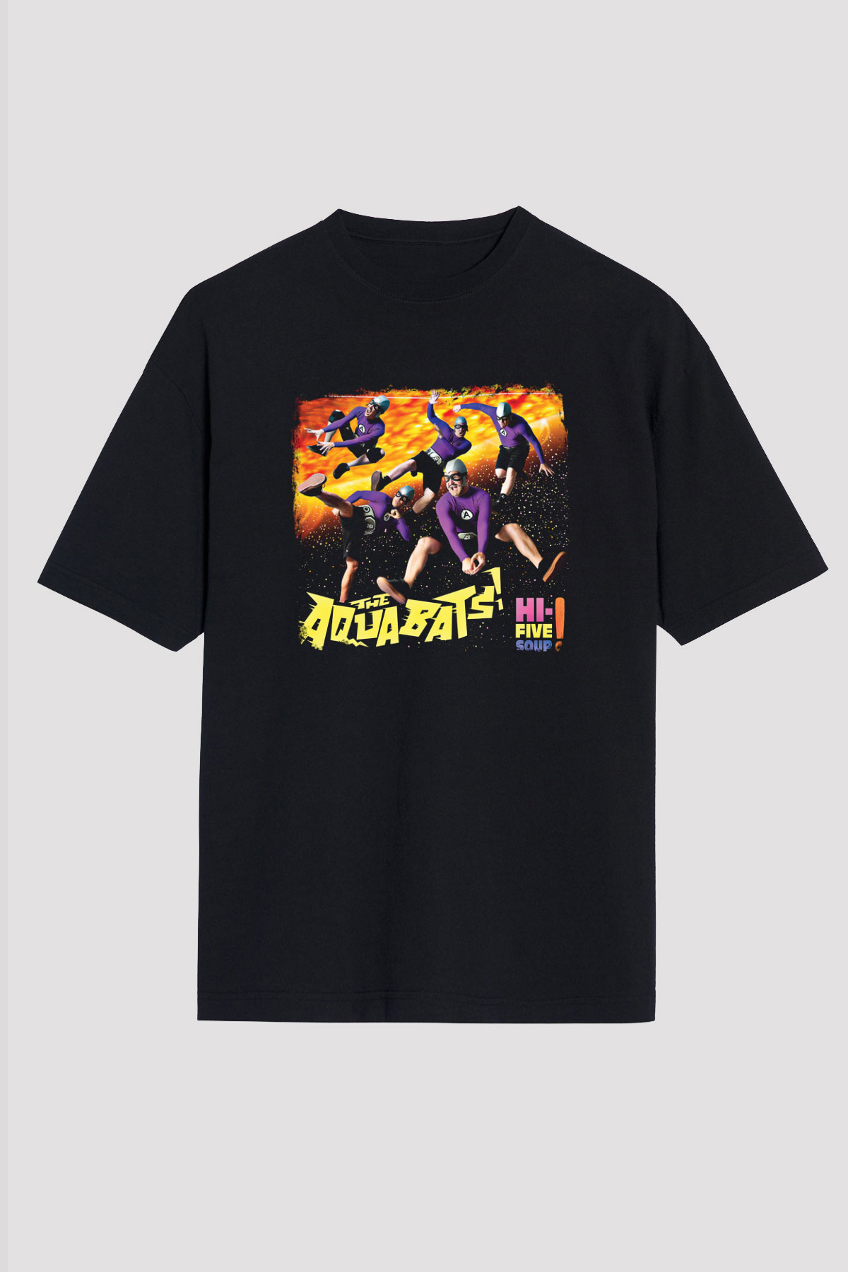 Aquabats Baskılı Unisex Siyah Oversize Tişört