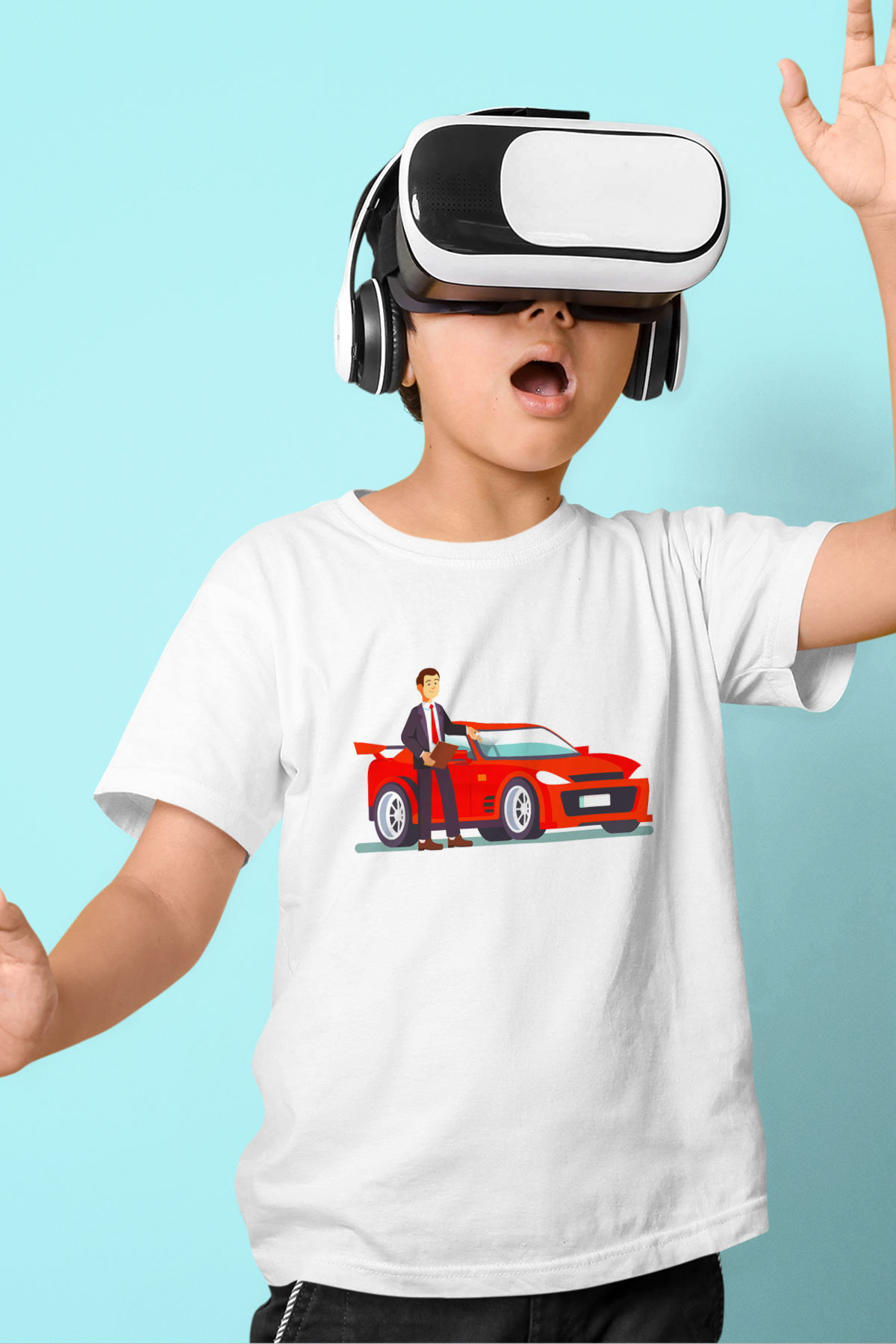 Araba satıcısı Beyaz Unisex Çocuk Tişört