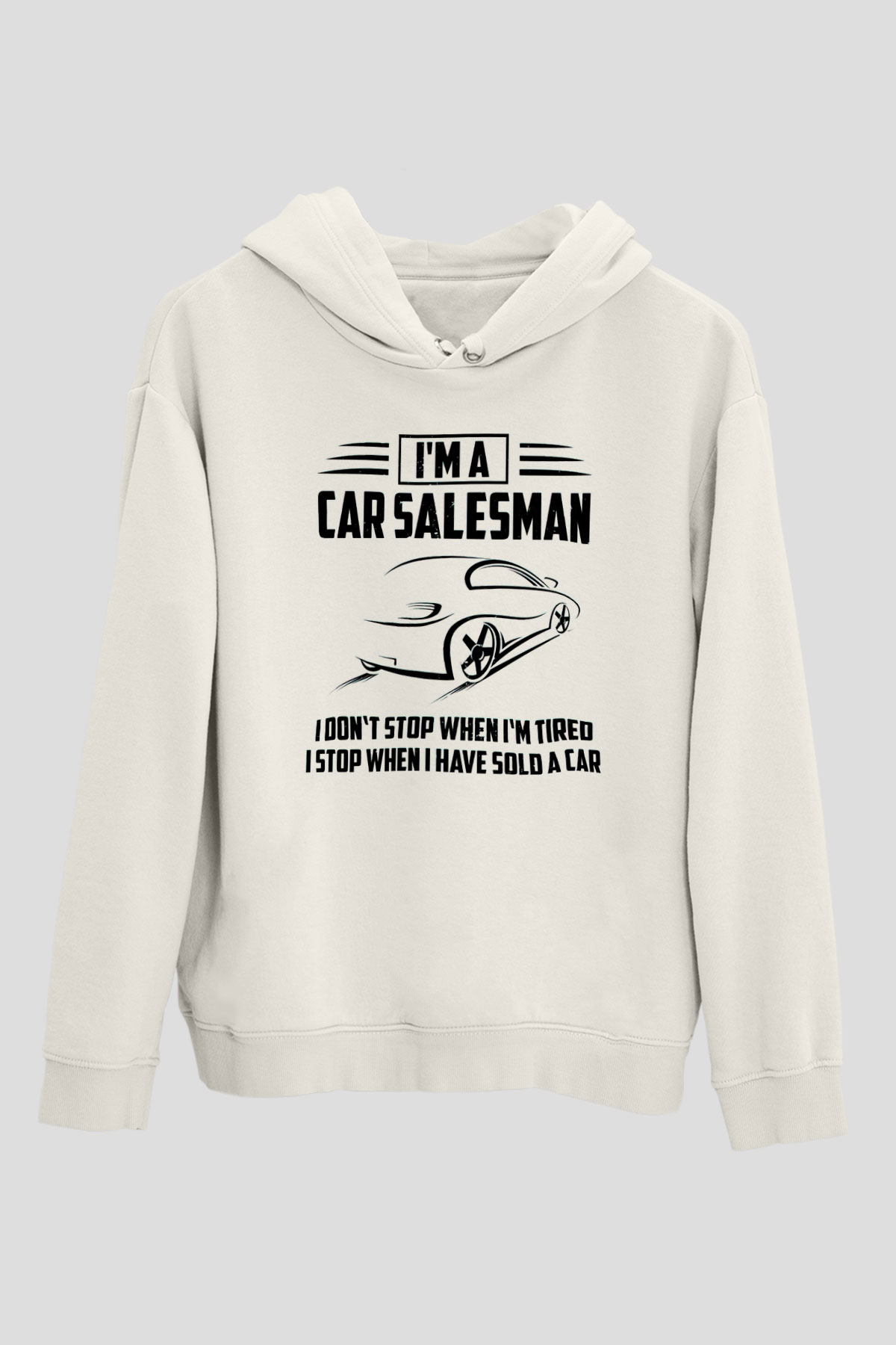 Araba satıcısı Beyaz Unisex Kapüşonlu Sweatshirt