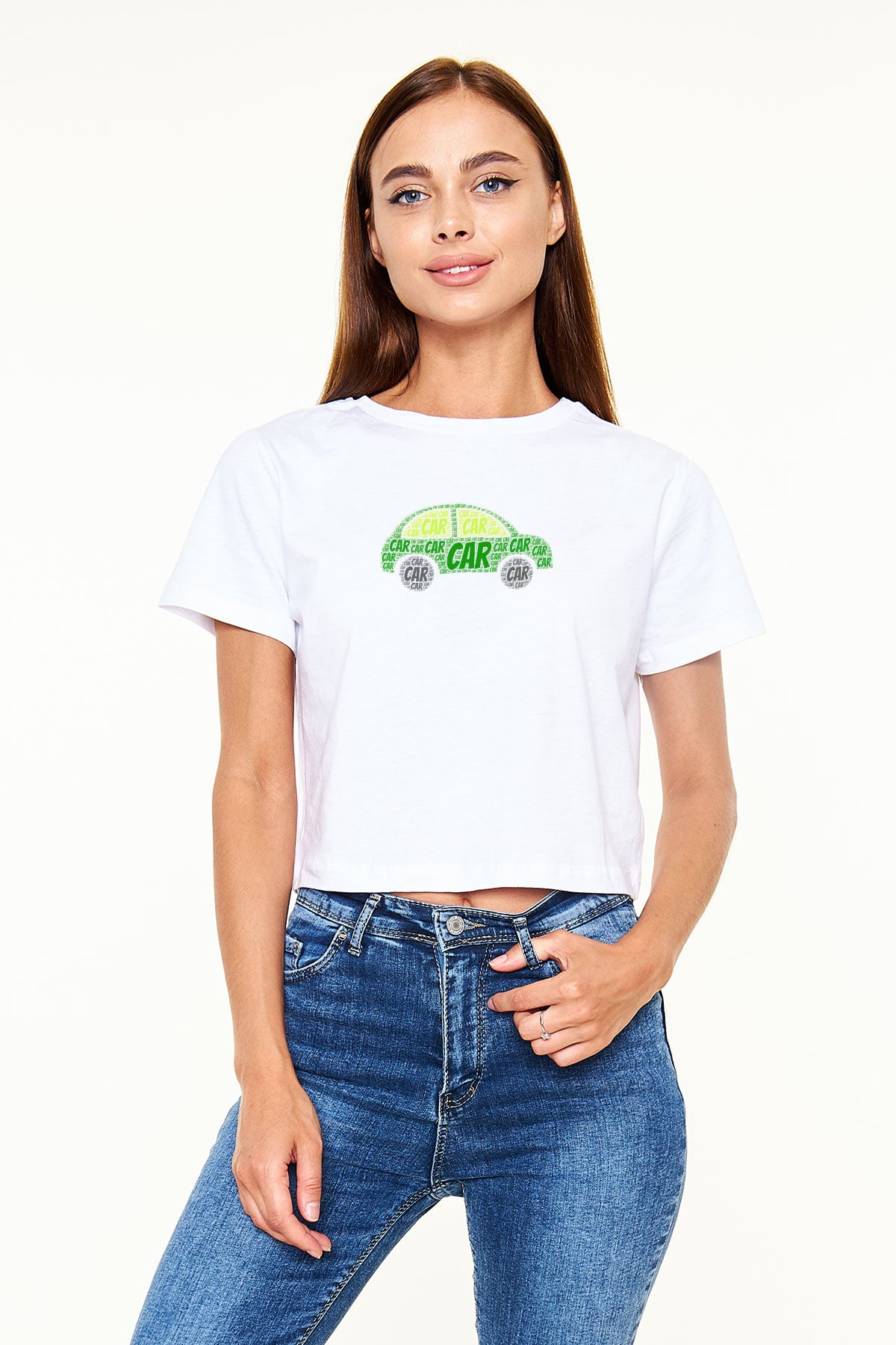 Araba tamircisi Beyaz  Crop Top Tişört