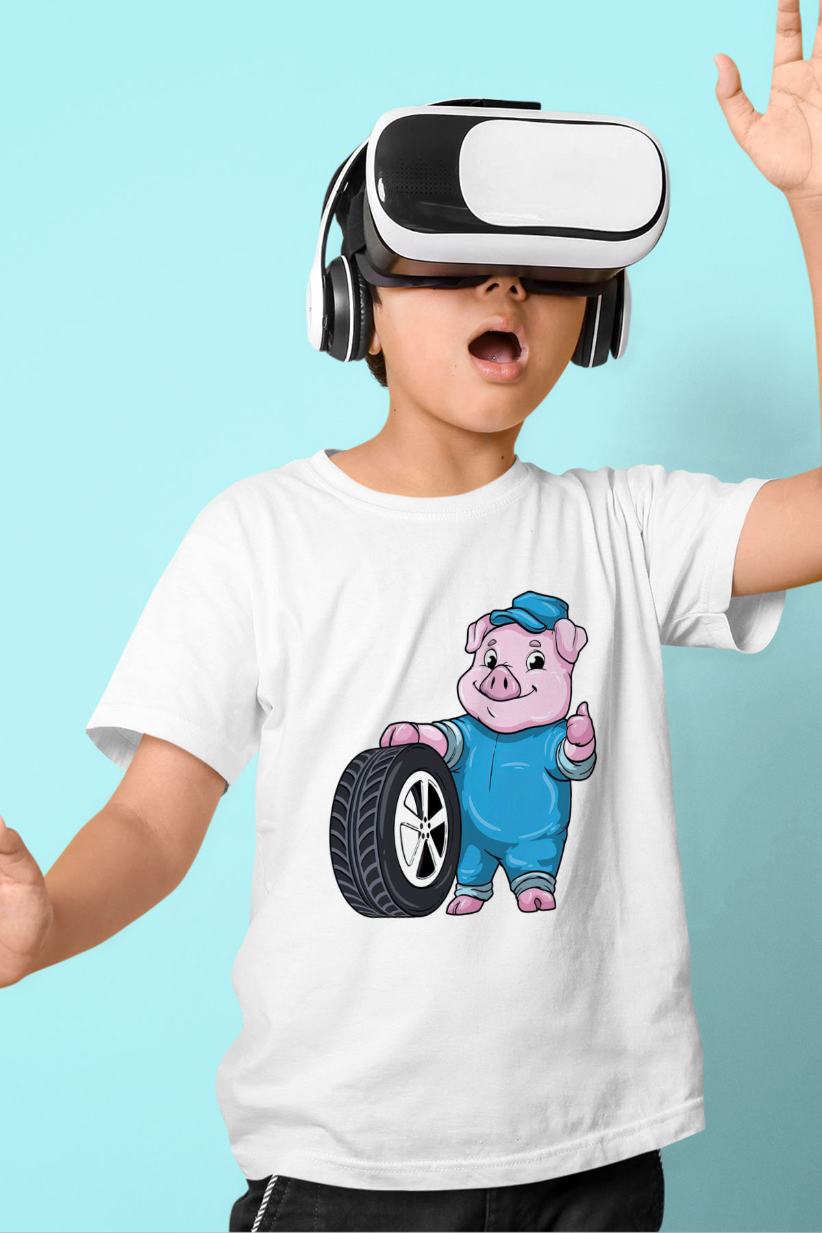Araba tamircisi Beyaz Unisex Çocuk Tişört