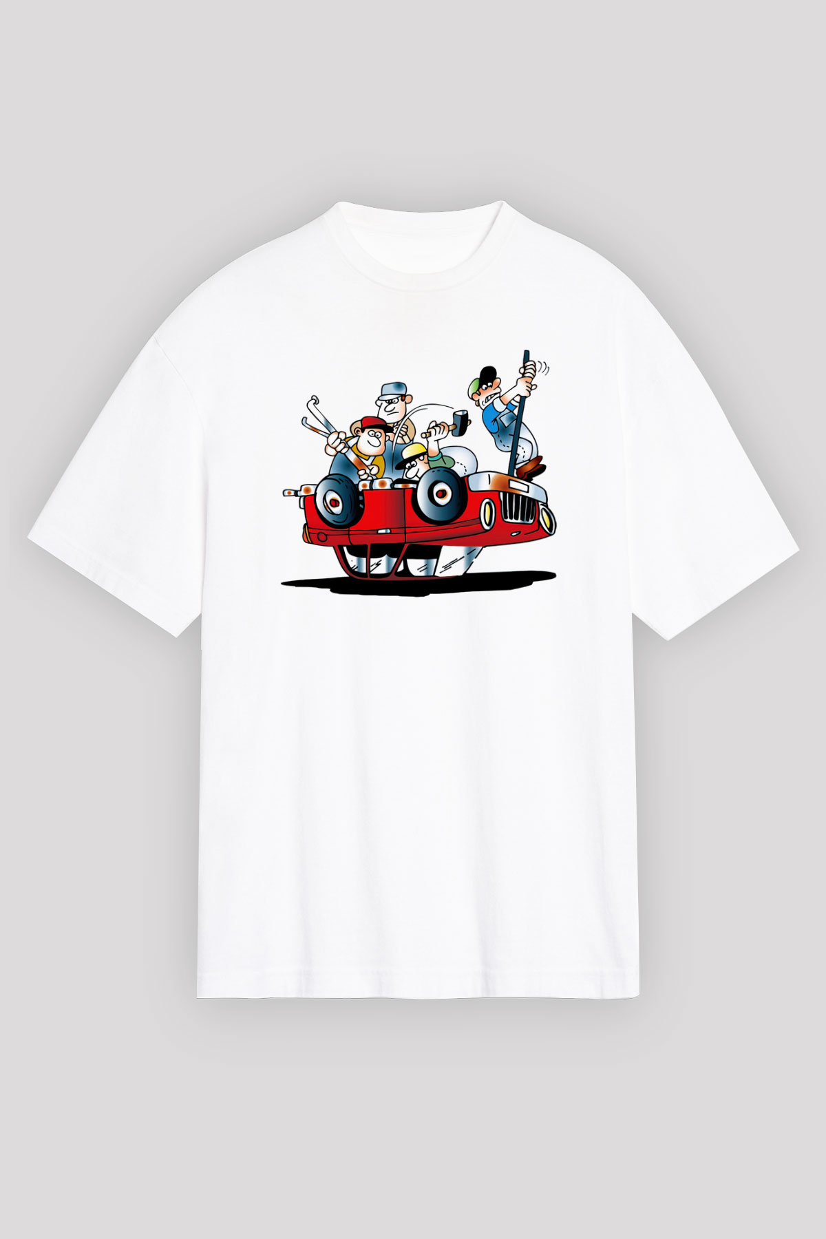 Araba tamircisi Beyaz Unisex Oversize Tişört T-Shirt