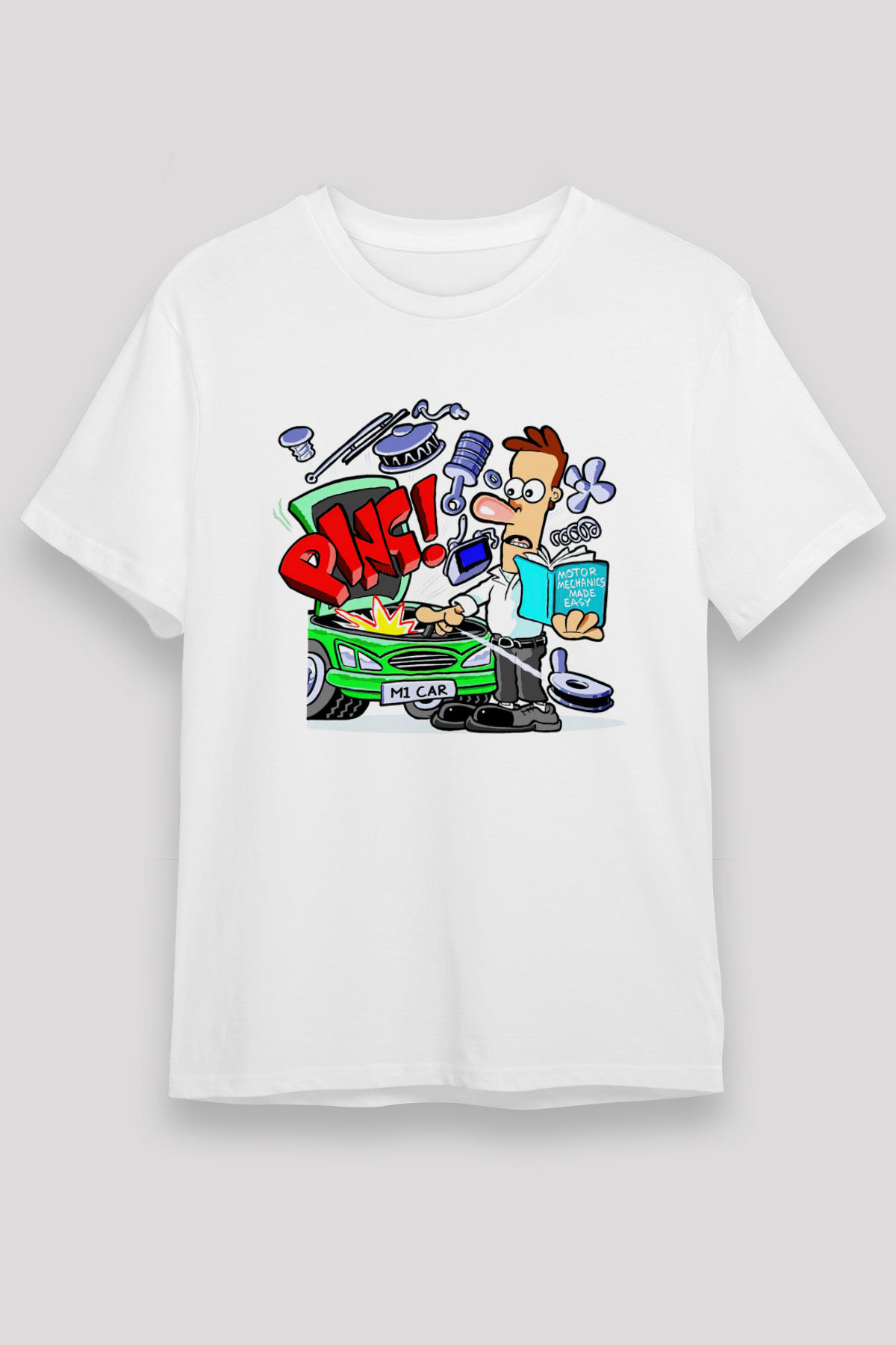 Araba tamircisi Beyaz Unisex Tişört T-Shirt - TişörtFabrikası