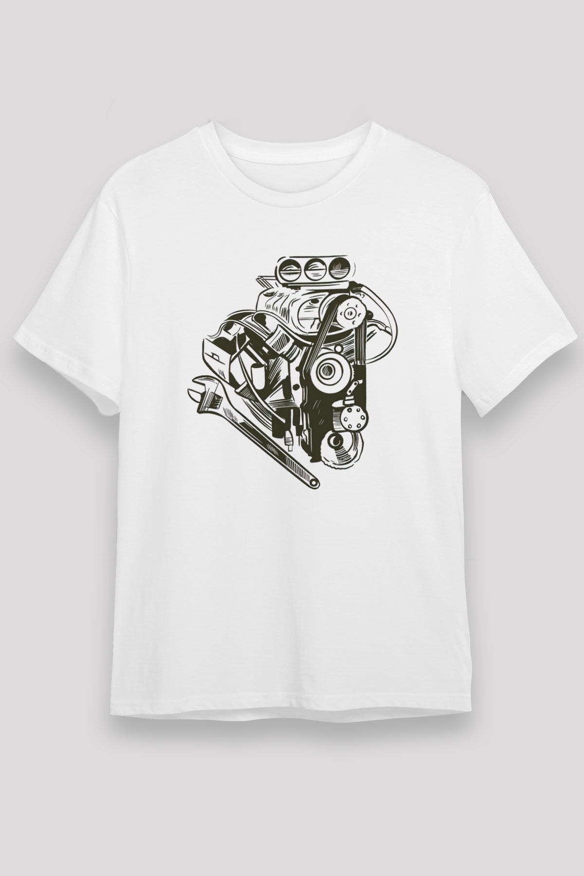 Araba tamircisi Beyaz Unisex Tişört T-Shirt - TişörtFabrikası