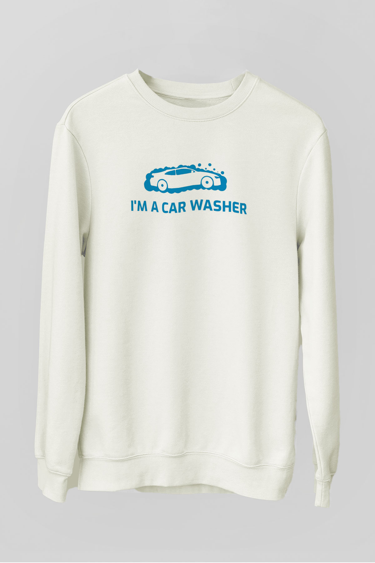 Araba yıkayıcısı Beyaz Unisex Sweatshirt