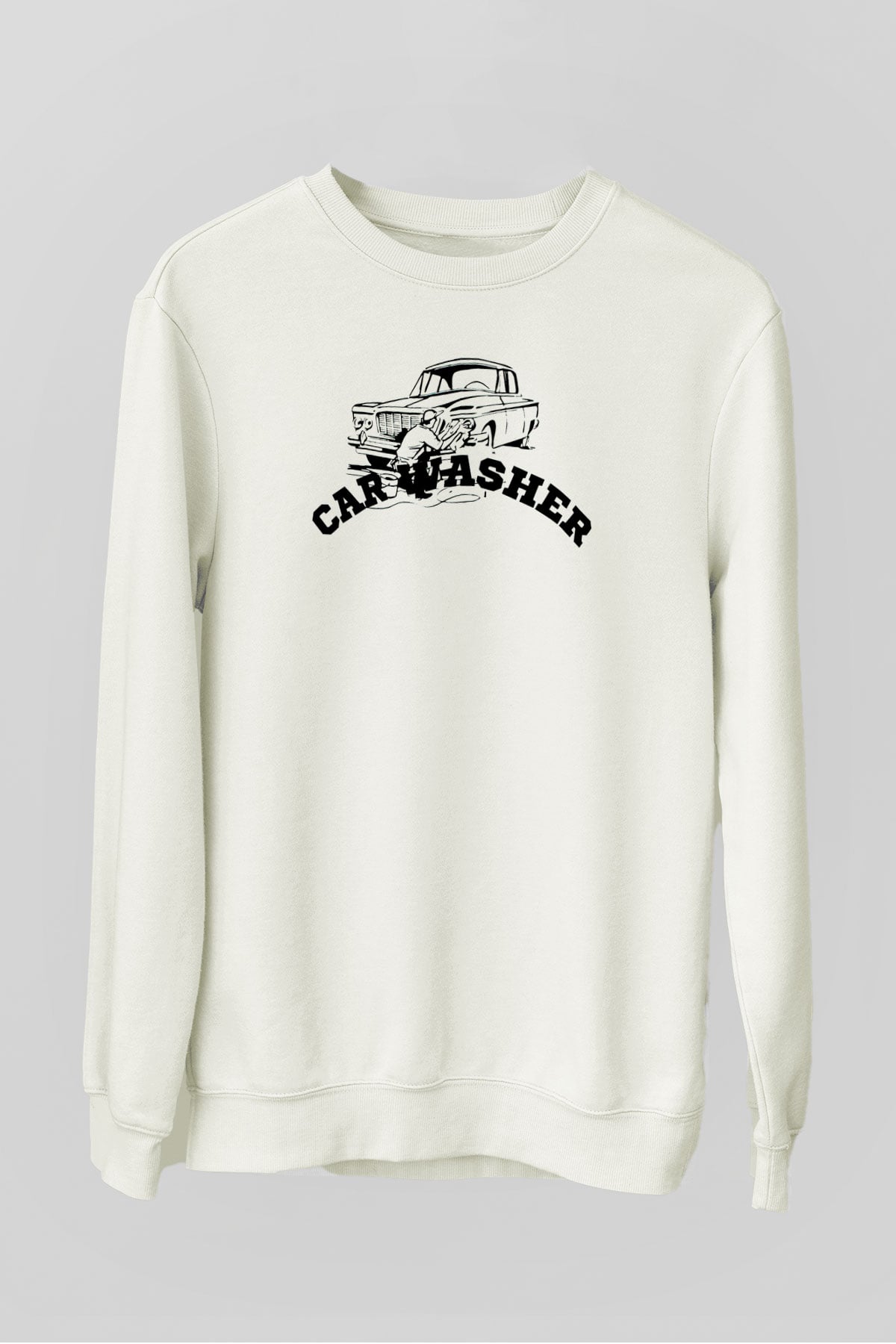 Araba yıkayıcısı Beyaz Unisex Sweatshirt
