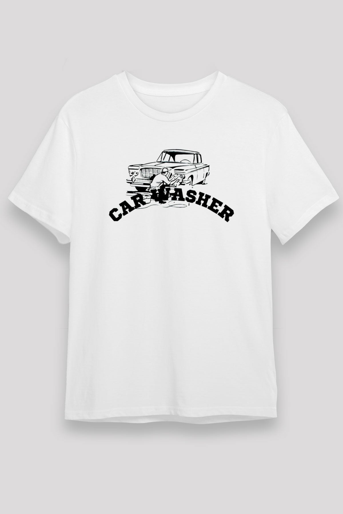Araba yıkayıcısı Beyaz Unisex Tişört T-Shirt - TişörtFabrikası