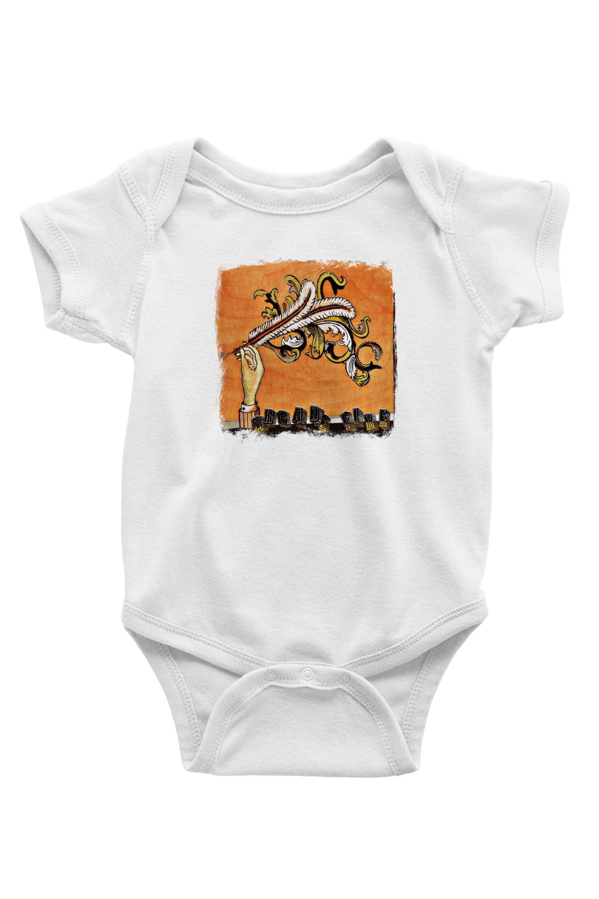 Arcade Fire Baskılı Unisex Beyaz Bebek Body - Zıbın