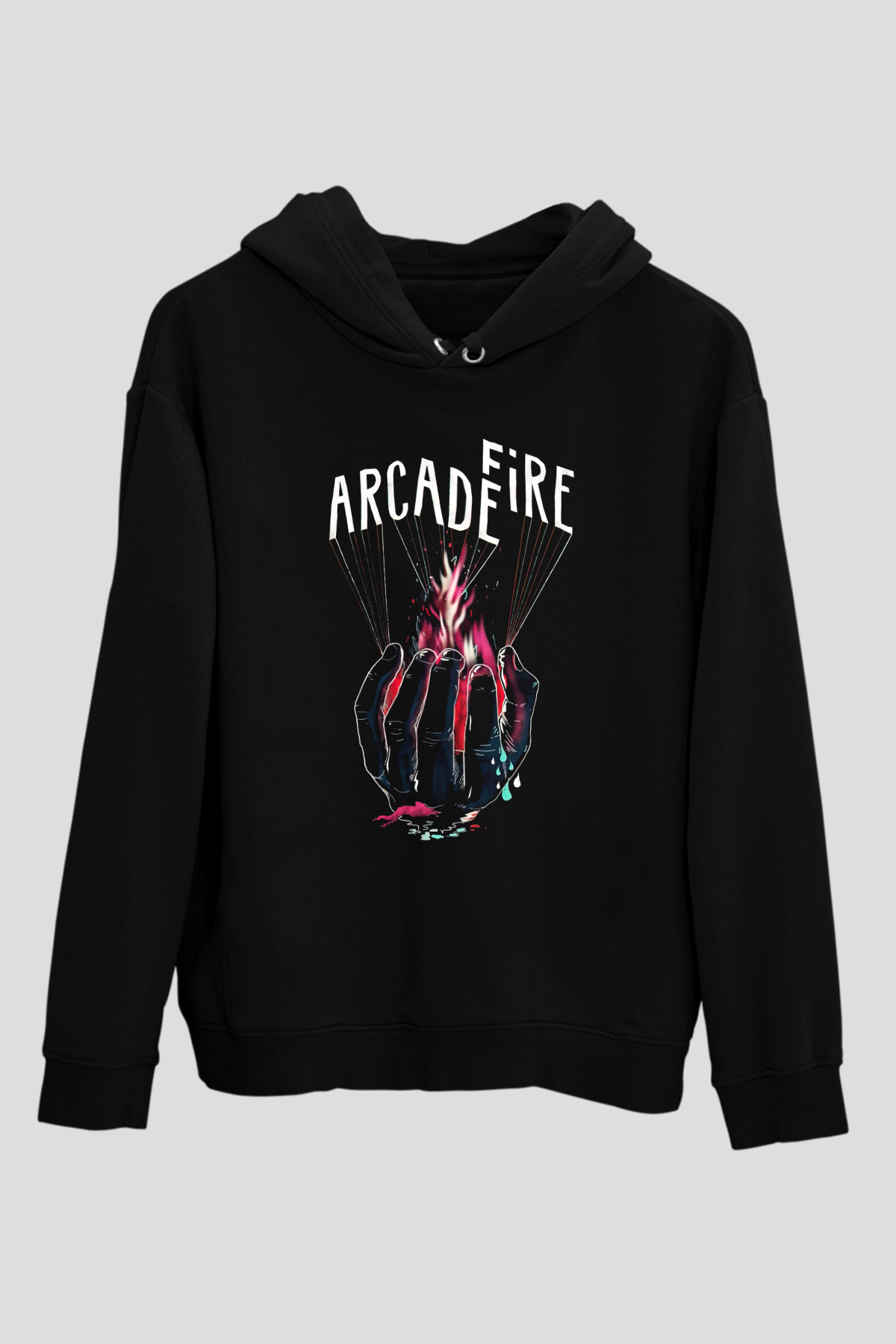 Arcade Fire Siyah Unisex Kapüşonlu Sweatshirt