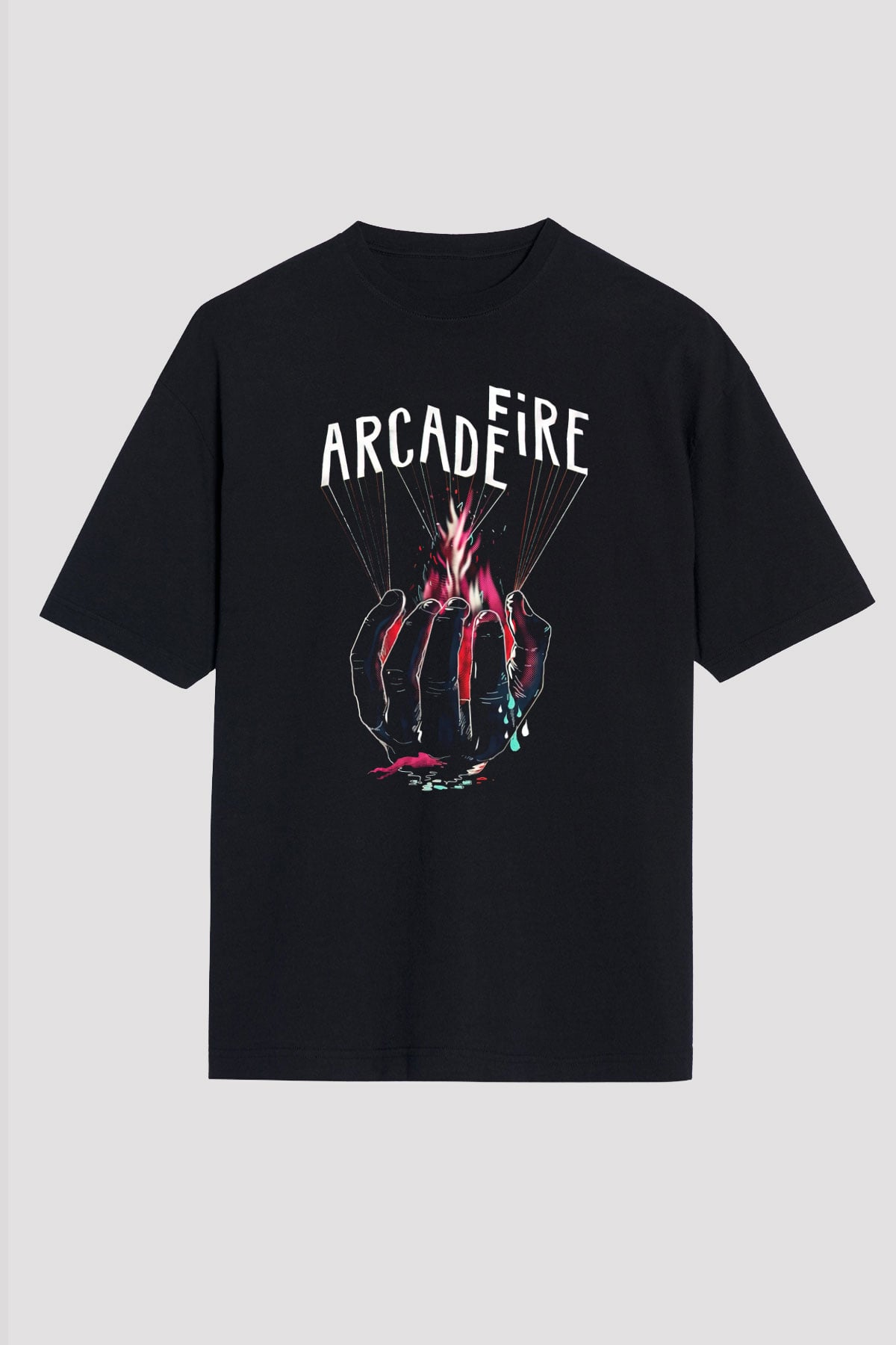 Arcade Fire Siyah Unisex Oversize Tişört T-Shirt