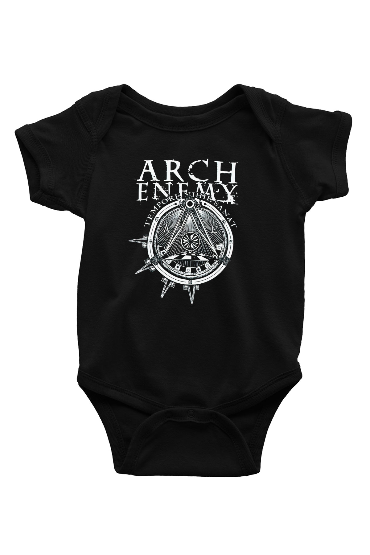 Arch Enemy Baskılı Siyah Bebek Body - Zıbın