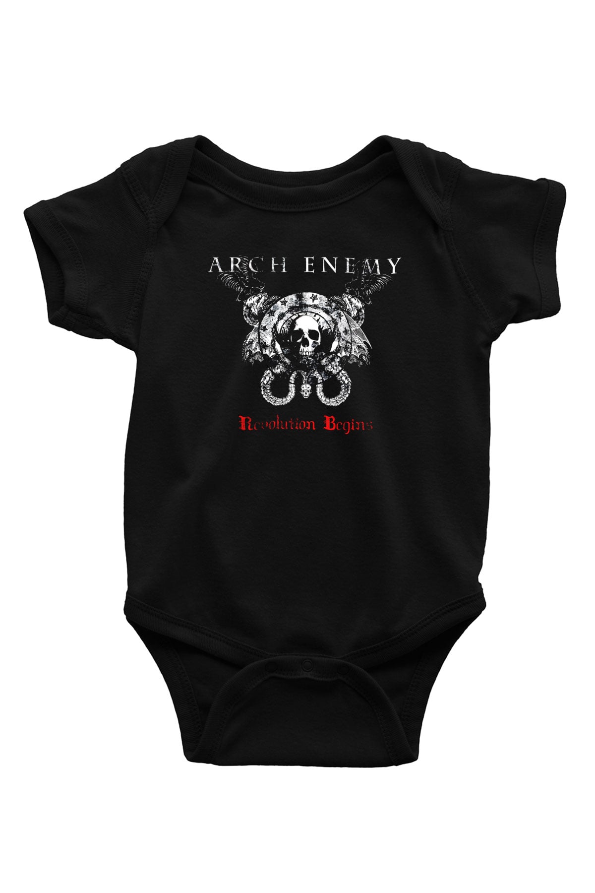 Arch Enemy Baskılı Siyah Bebek Body - Zıbın