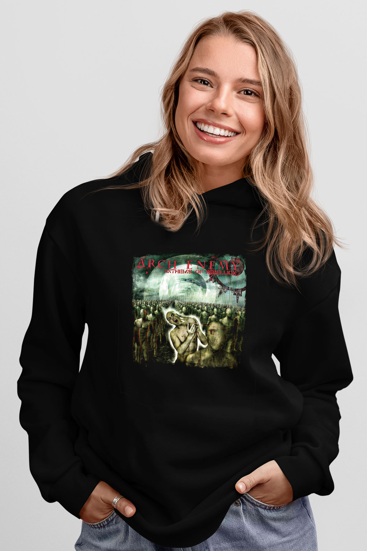 Arch Enemy Baskılı Unisex Siyah Hoodie