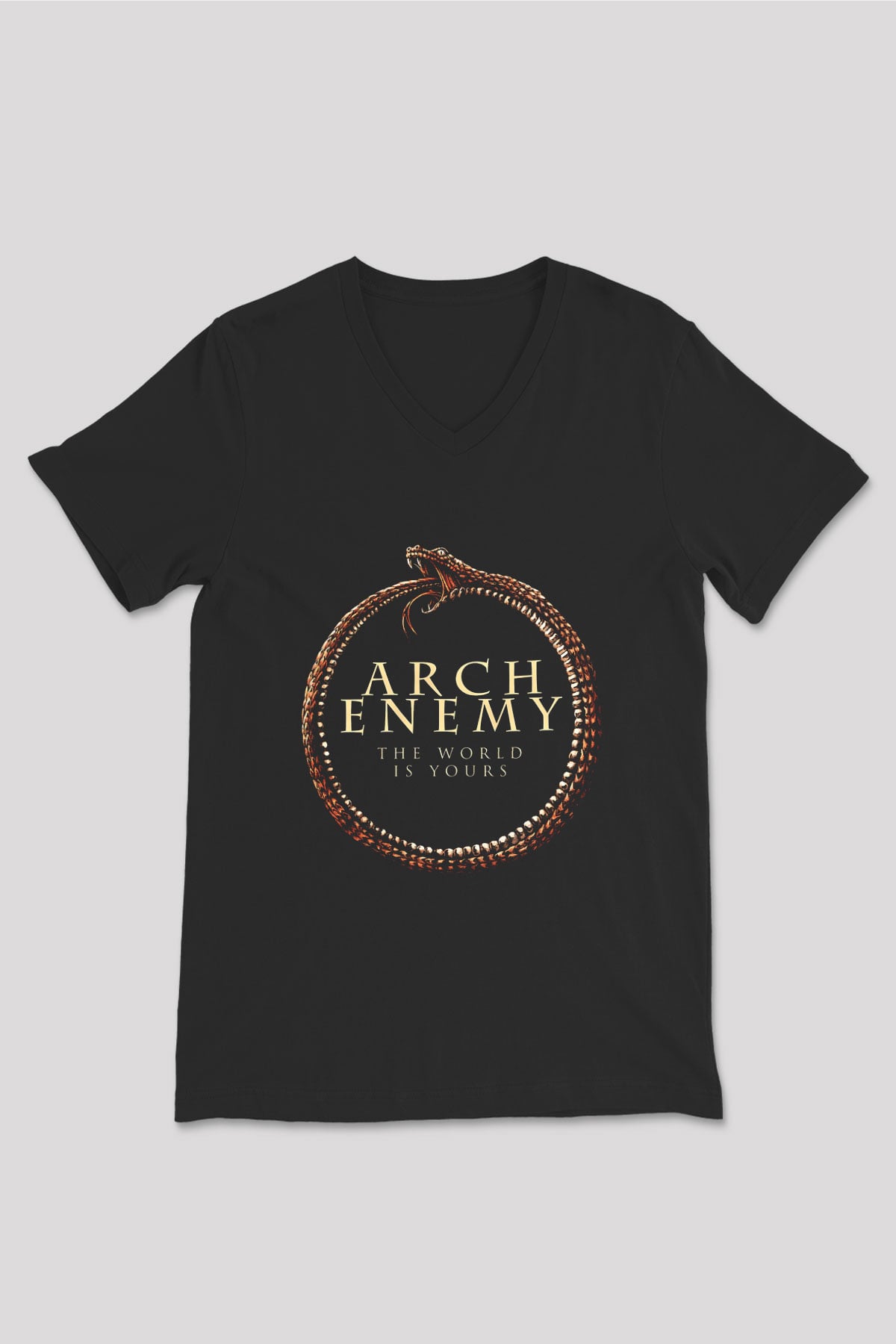 Arch Enemy Baskılı Unisex Siyah V Yaka Tişört