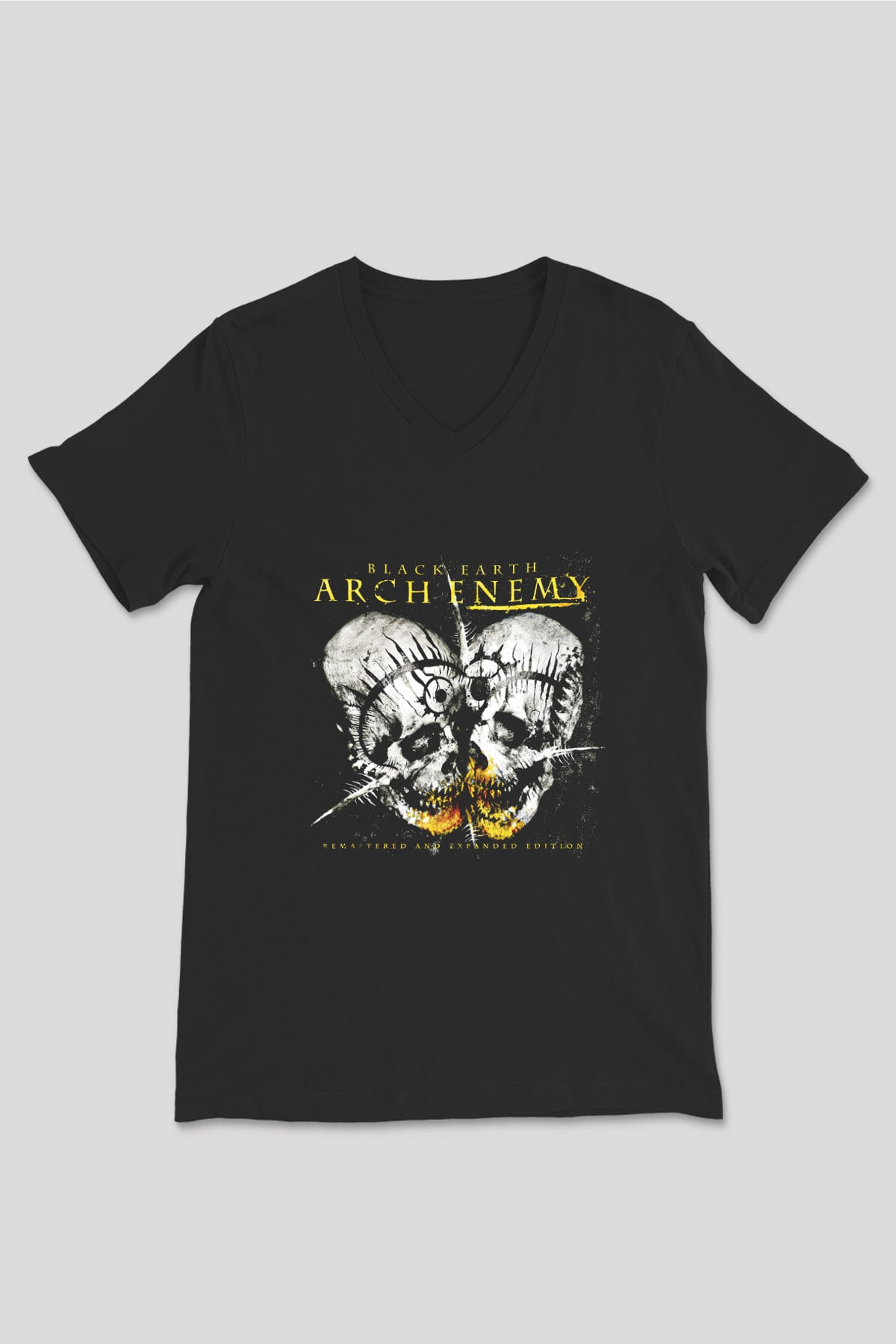 Arch Enemy Baskılı Unisex Siyah V Yaka Tişört