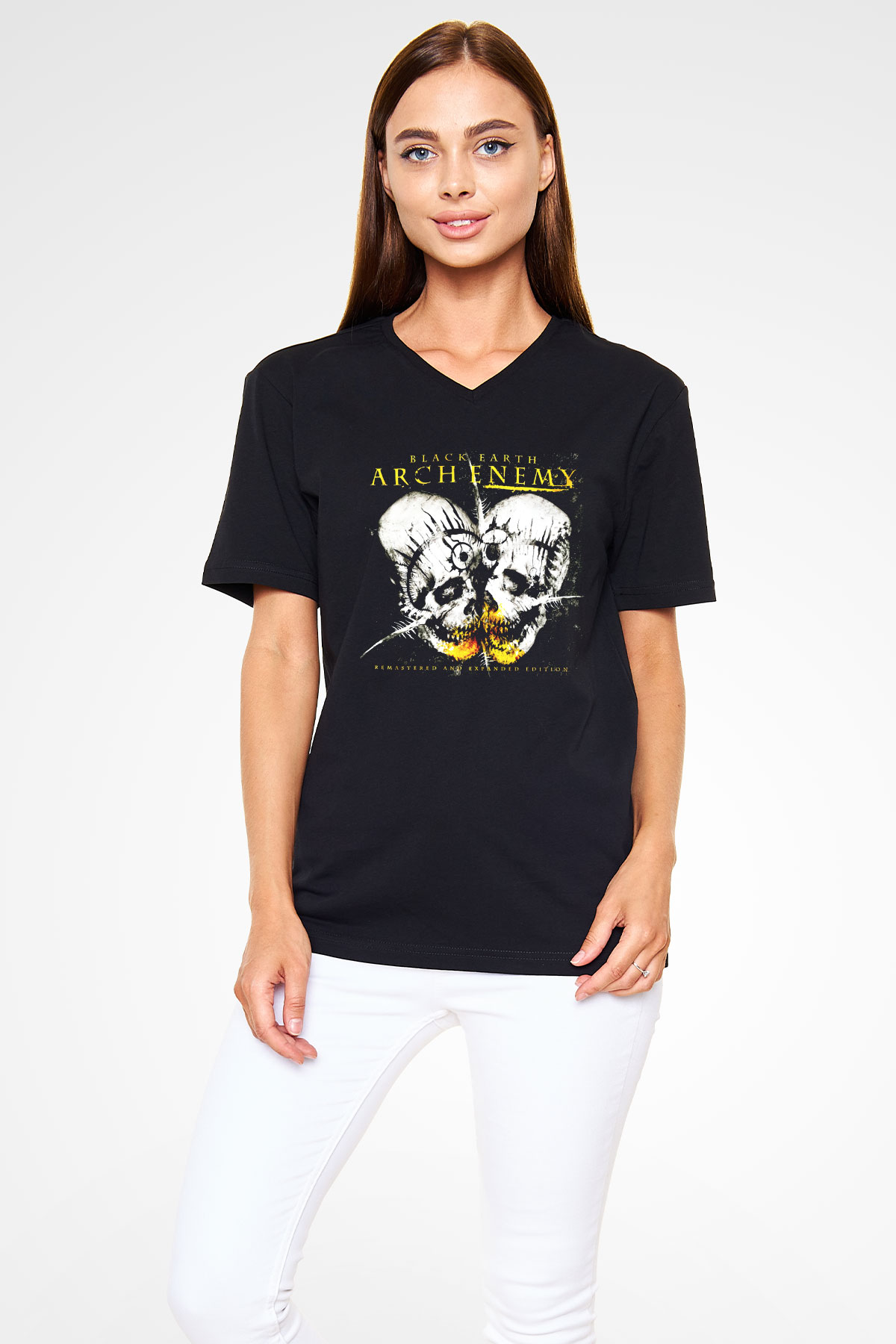 Arch Enemy Siyah Unisex V Yaka Tişört T-Shirt