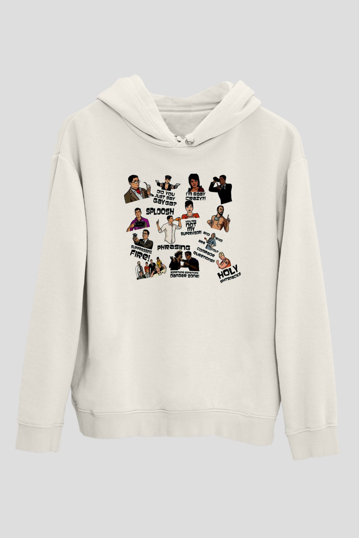 Archer Beyaz Unisex Hoodie
