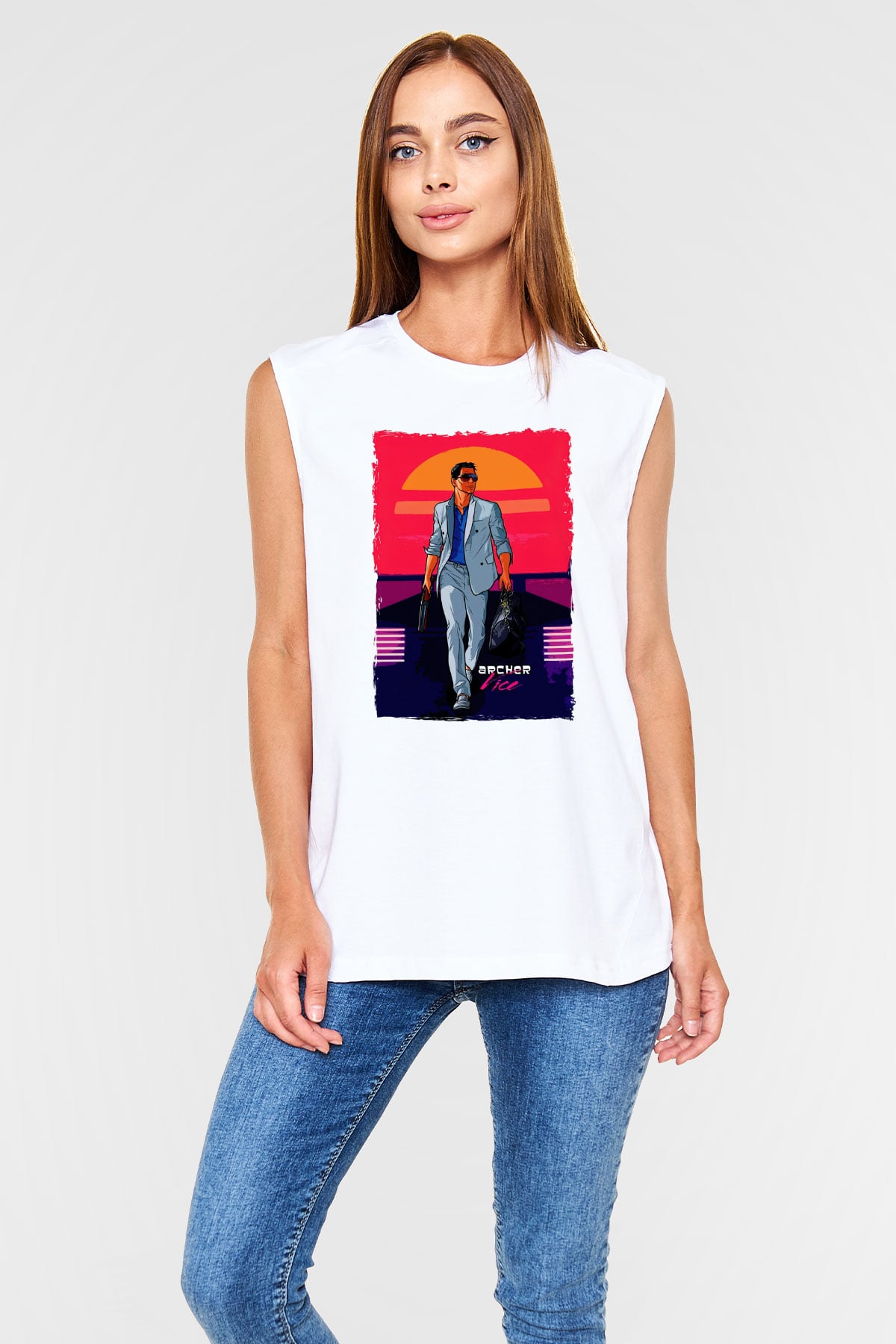 Archer Beyaz Unisex Kolsuz Tişört