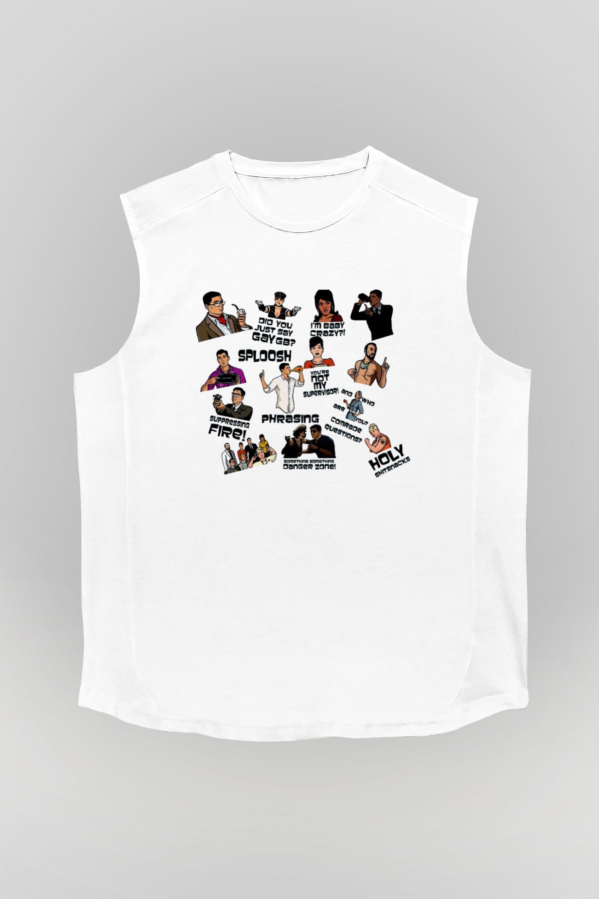 Archer Beyaz Unisex Kolsuz Tişört