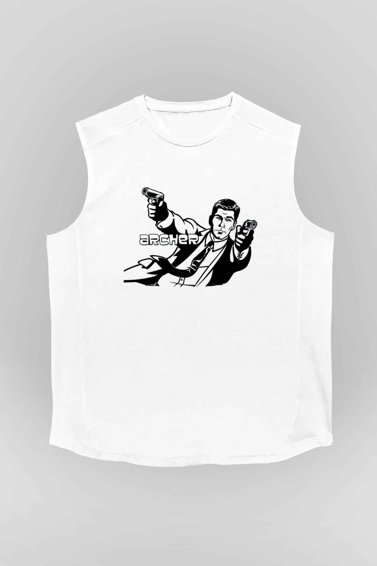 Archer Beyaz Unisex Kolsuz Tişört