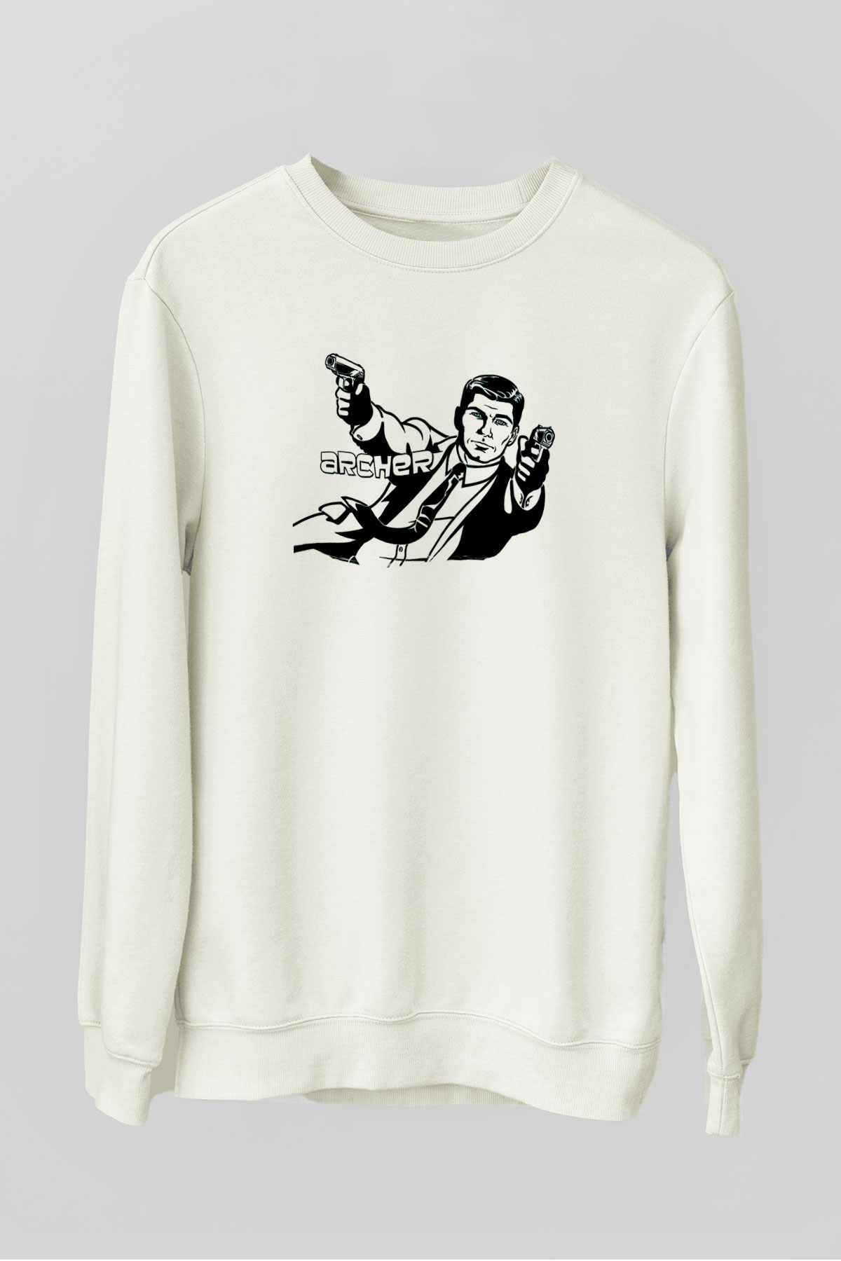 Archer Beyaz Unisex Sweatshirt