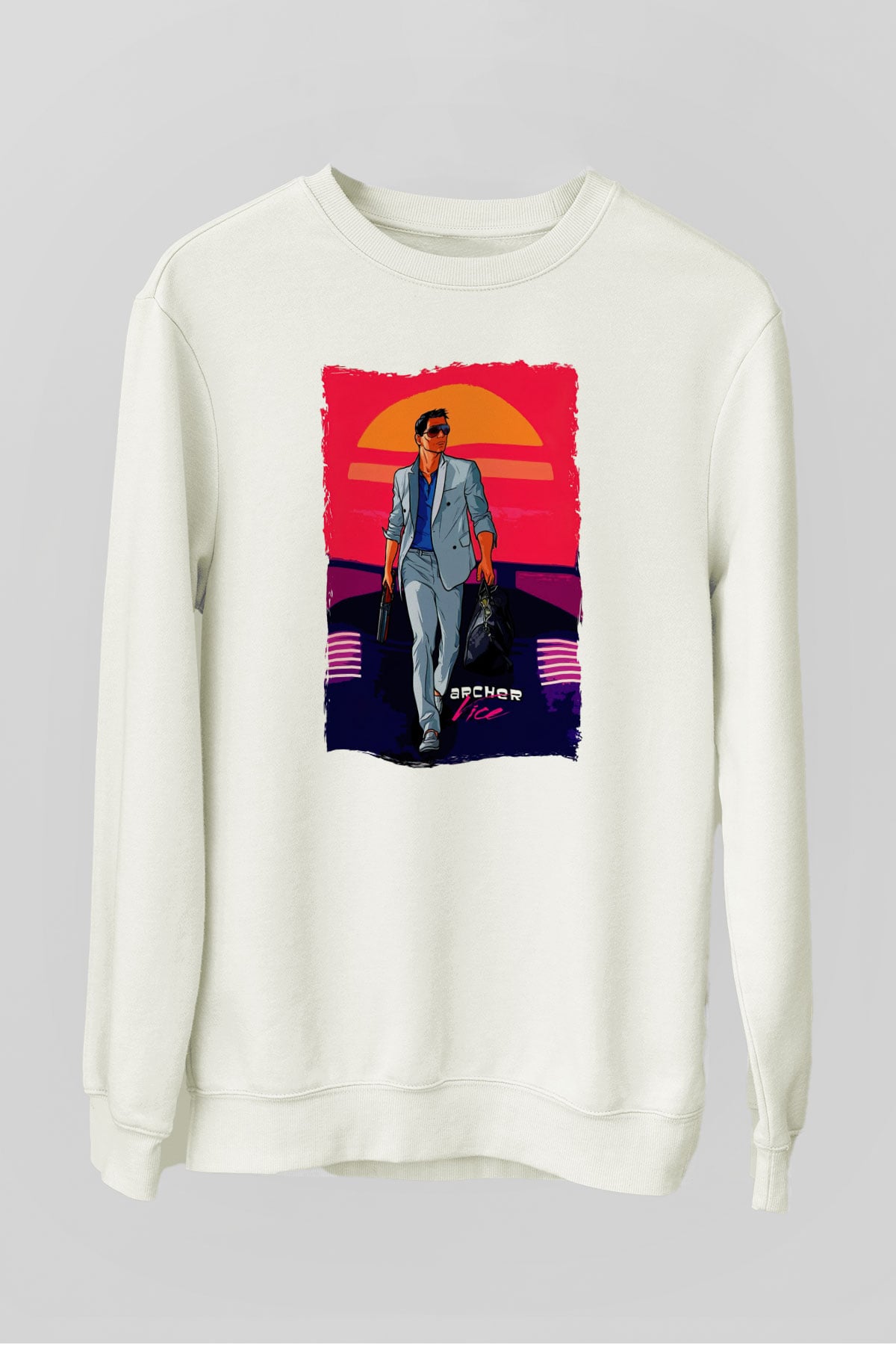 Archer Beyaz Unisex Sweatshirt