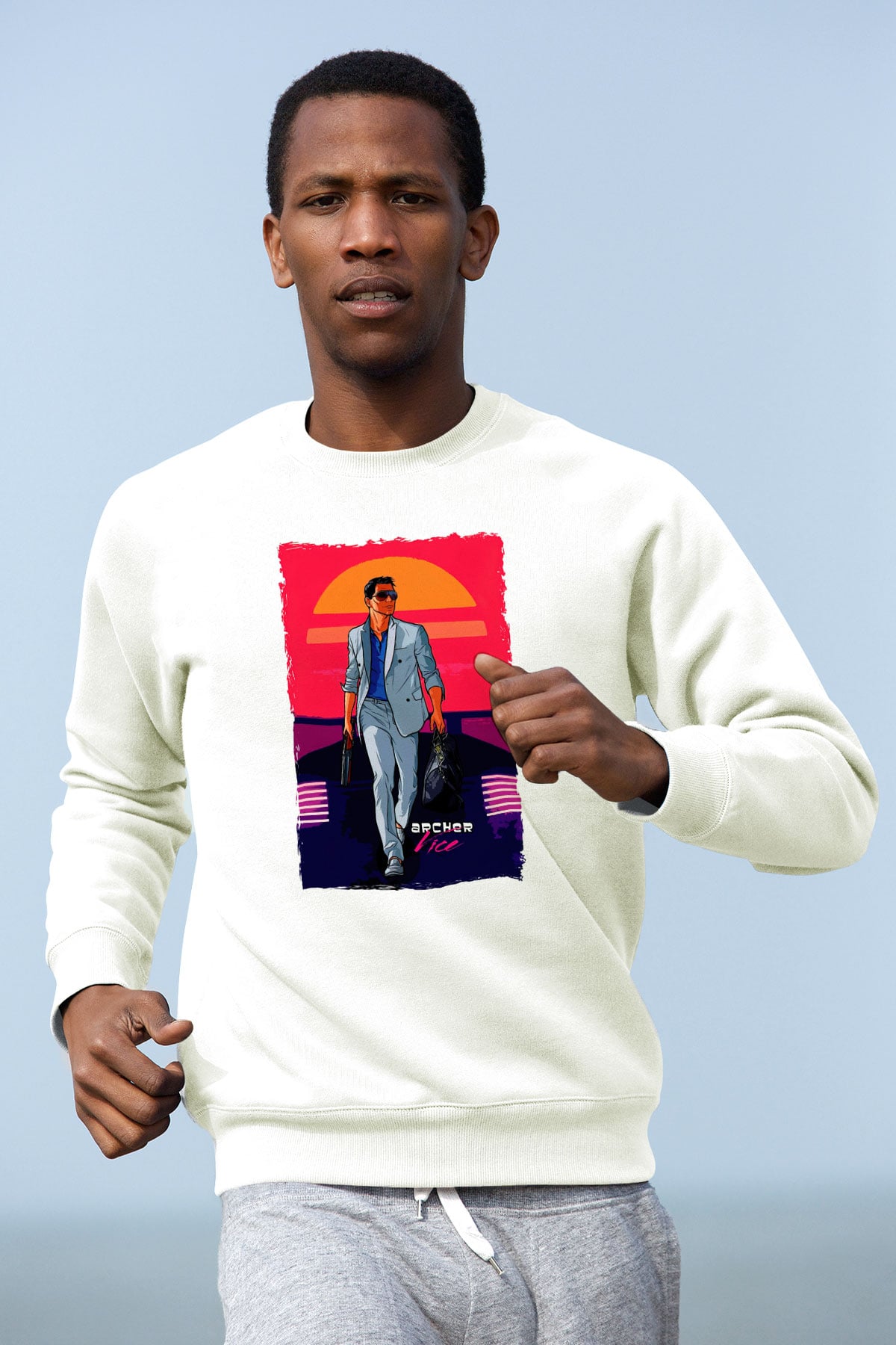 Archer Beyaz Unisex Sweatshirt