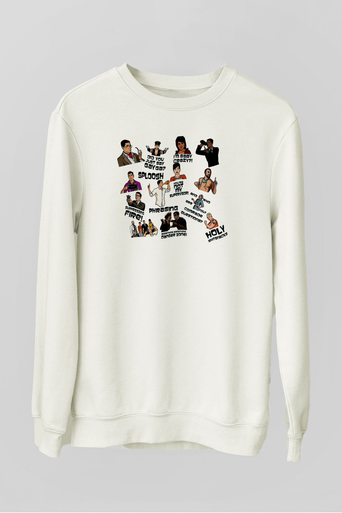 Archer Beyaz Unisex Sweatshirt