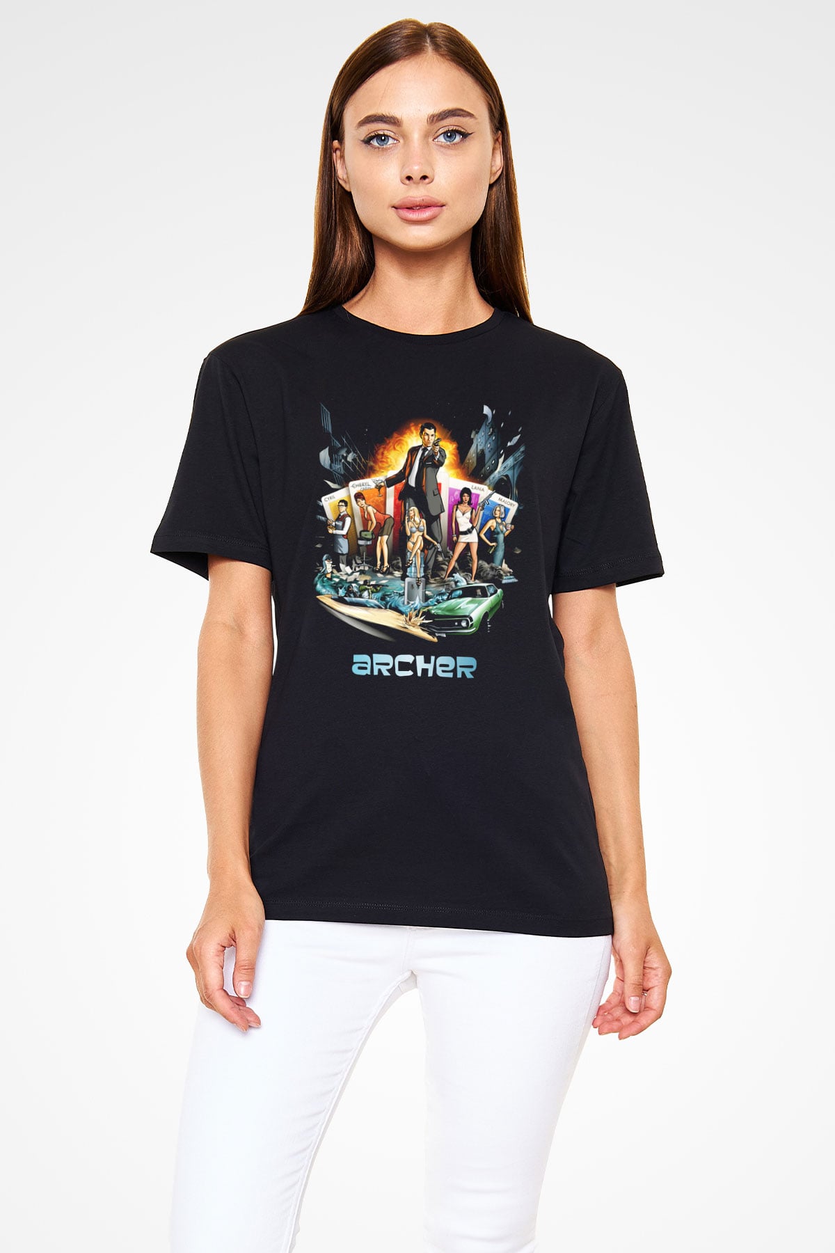 Archer Siyah Unisex Tişört T-Shirt