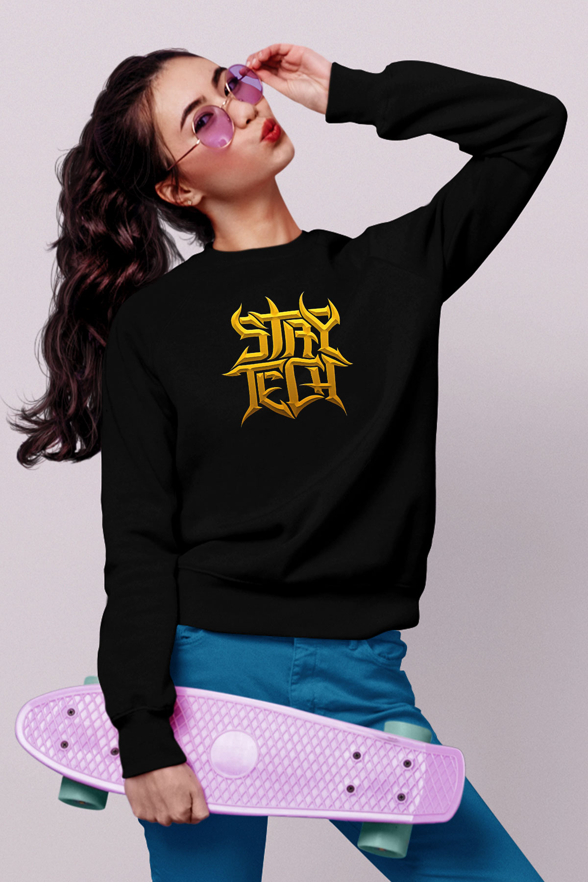 Archspire Baskılı Unisex Siyah Sweatshirt