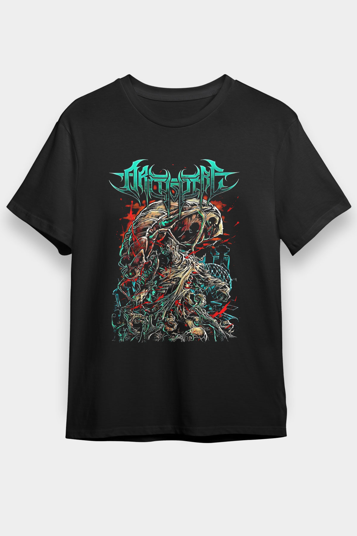 Archspire Baskılı Unisex Siyah Tişört - Tshirt