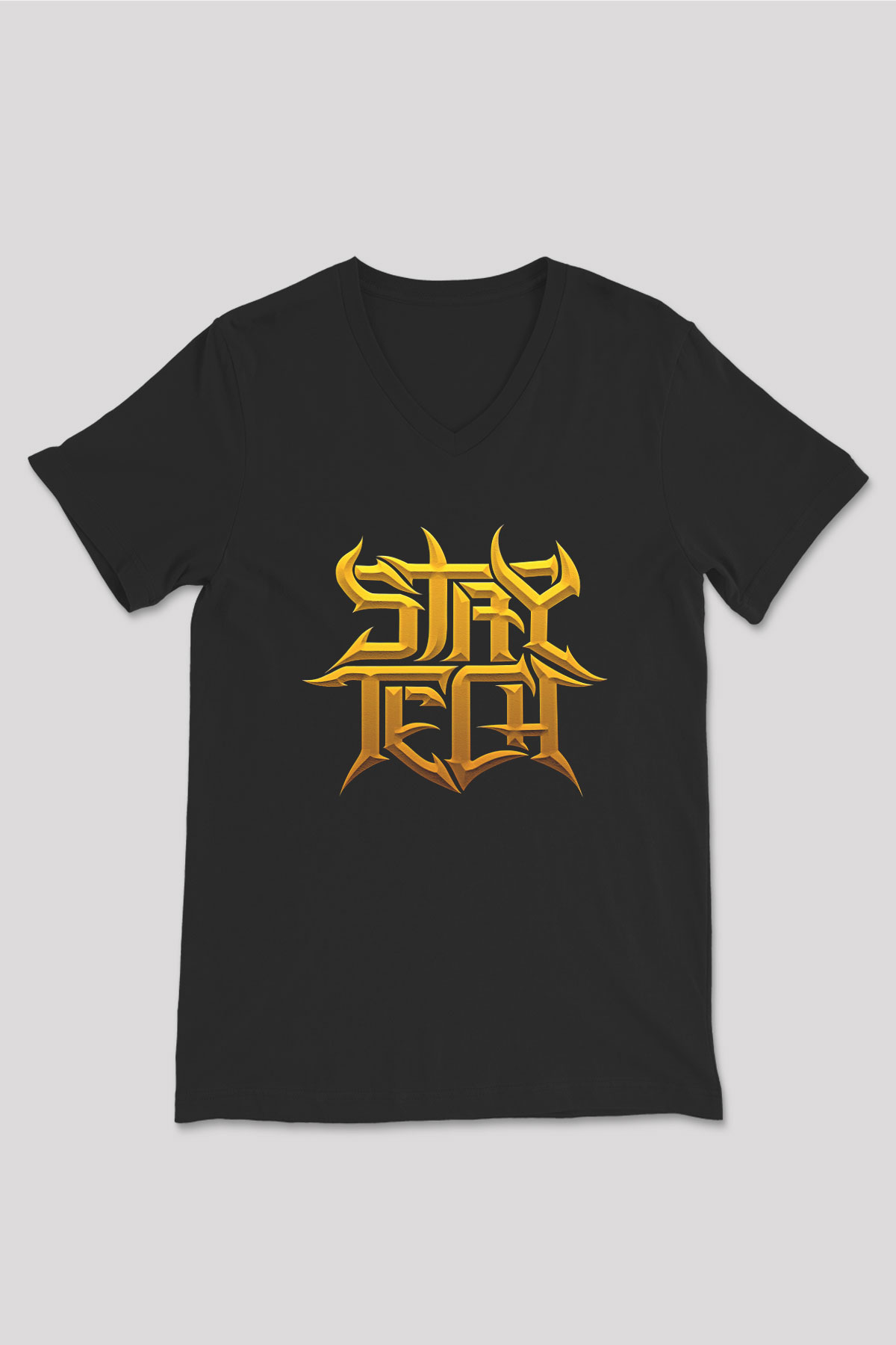 Archspire Baskılı Unisex Siyah V Yaka Tişört - Tshirt