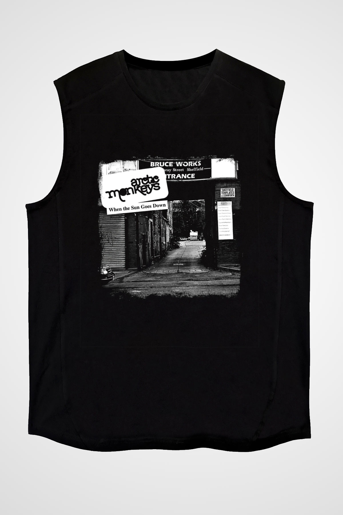 Arctic Monkeys Baskılı Unisex Siyah Kolsuz Tişört