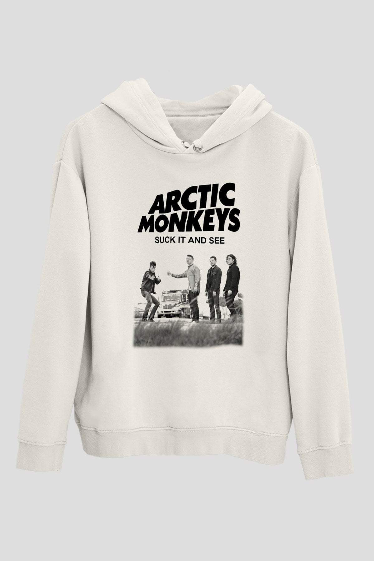 Arctic Monkeys Beyaz Unisex Hoodie