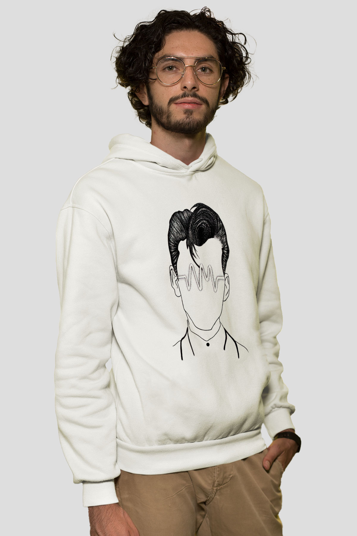 Arctic Monkeys Beyaz Unisex Kapüşonlu Sweatshirt
