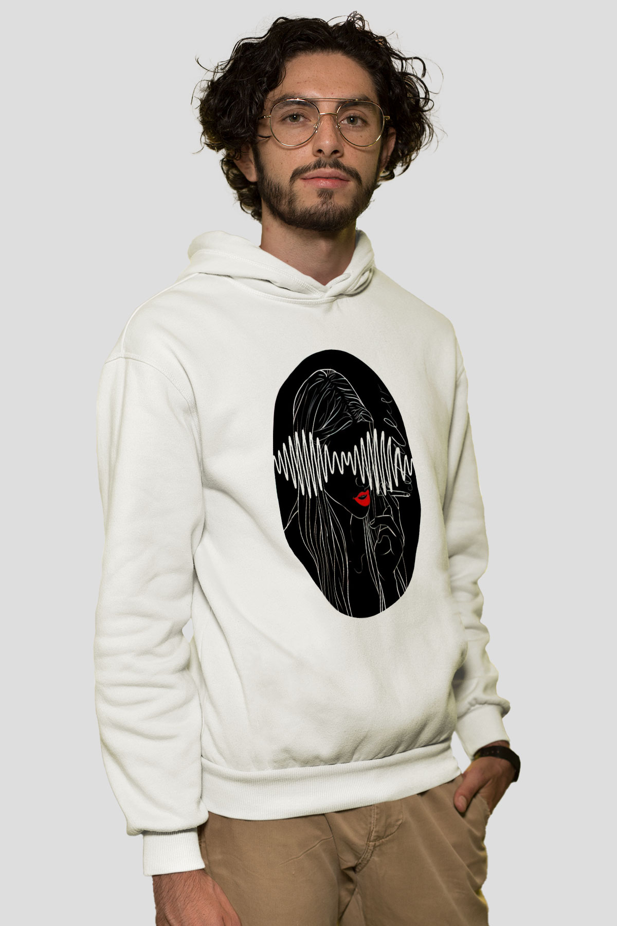 Arctic Monkeys Beyaz Unisex Kapüşonlu Sweatshirt